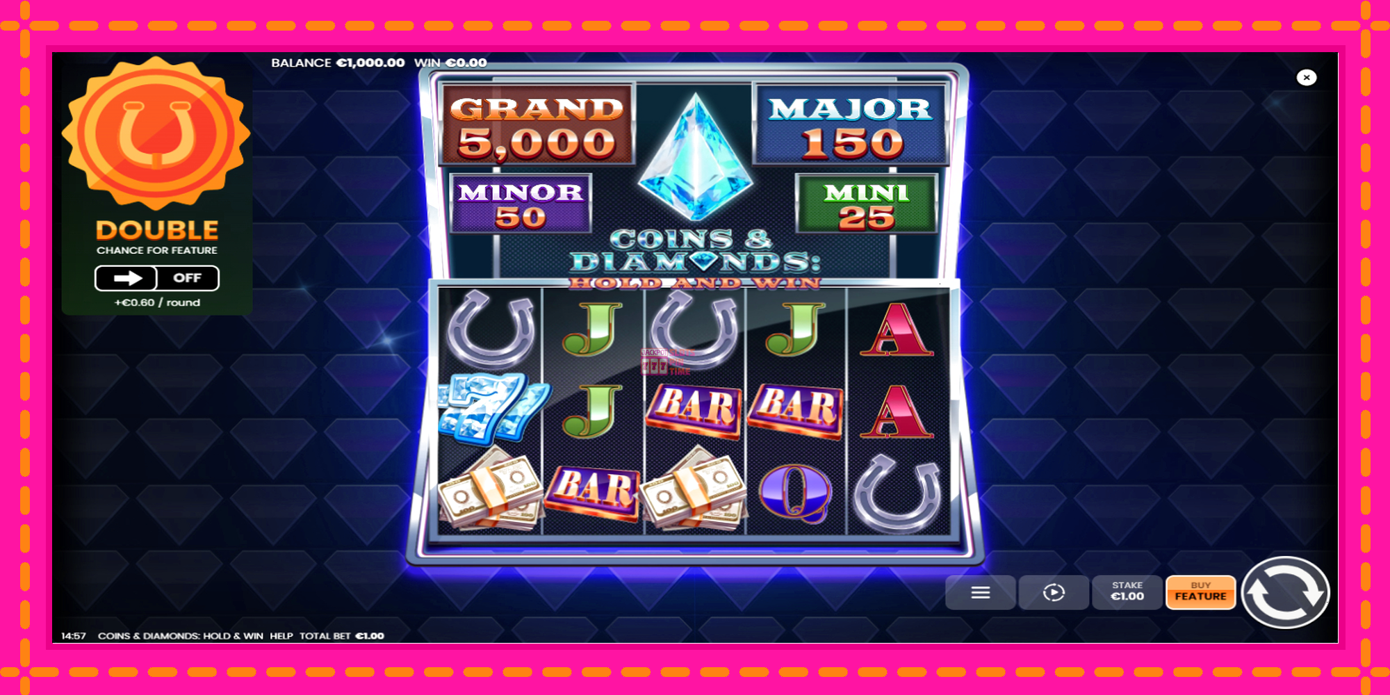 Slot machine Coins & Diamonds: Hold and Win gratuitamente, immagine 2