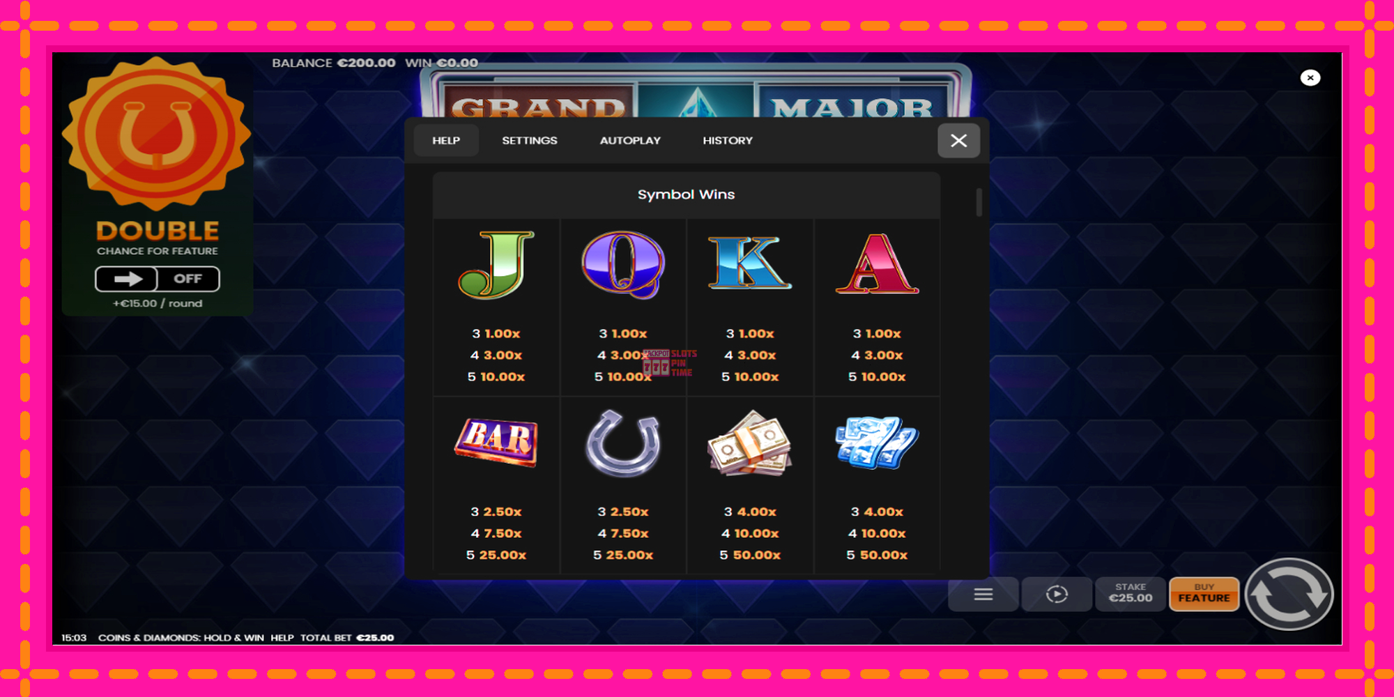 Slot machine Coins & Diamonds: Hold and Win gratuitamente, immagine 5