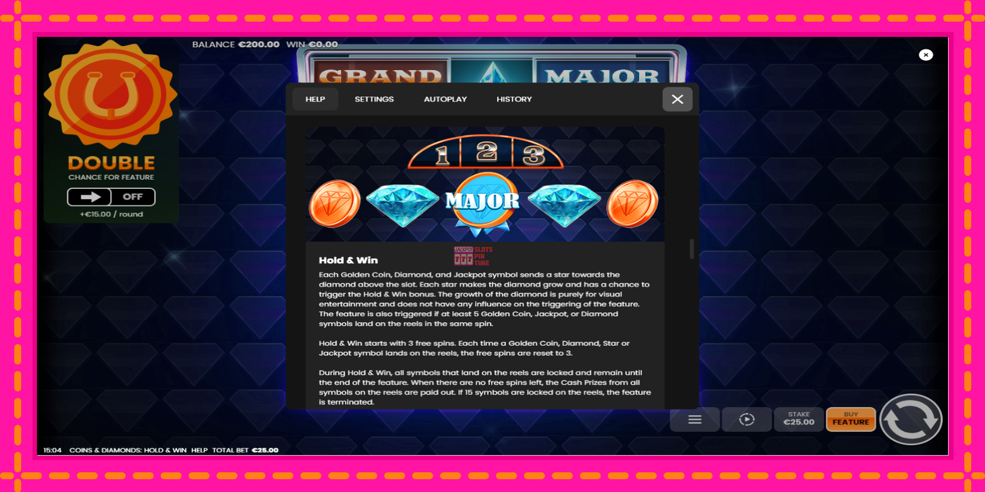 Slot machine Coins & Diamonds: Hold and Win gratuitamente, immagine 6