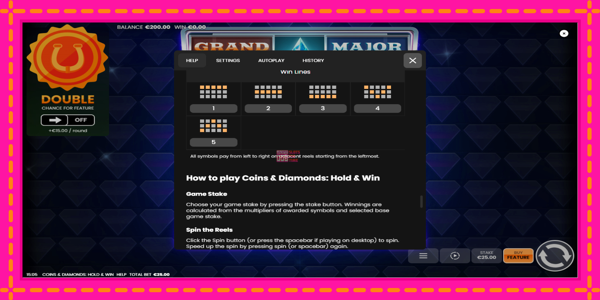 Slot machine Coins & Diamonds: Hold and Win gratuitamente, immagine 7