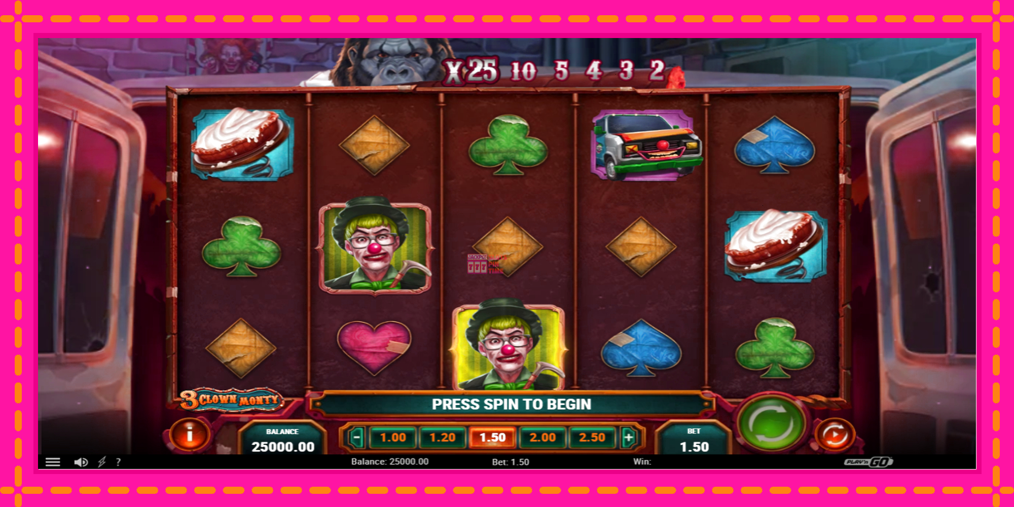 Slot machine 3 Clown Monty gratuitamente, immagine 2