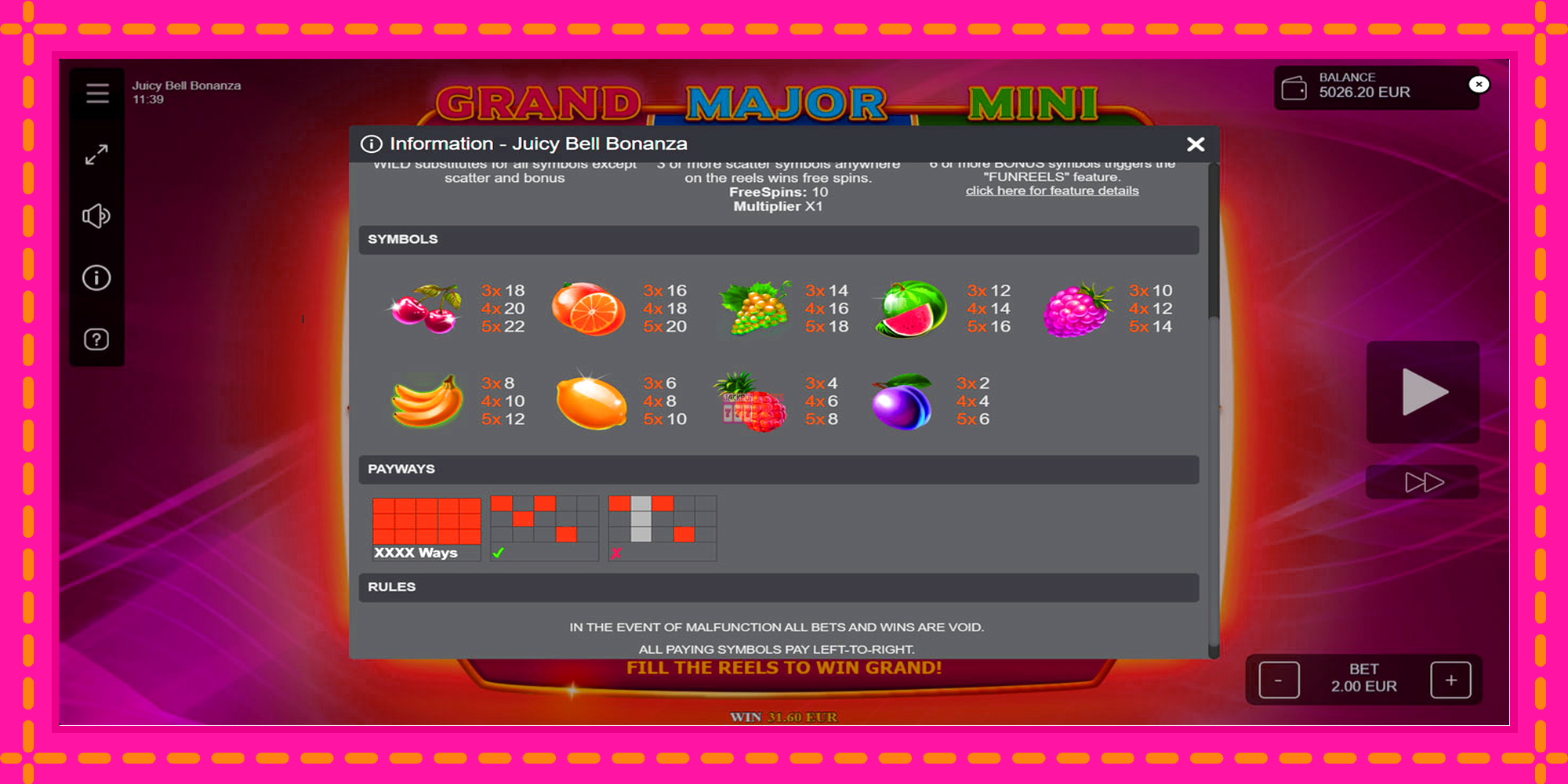 Slot machine Juicy Bell Bonanza gratuitamente, immagine 7