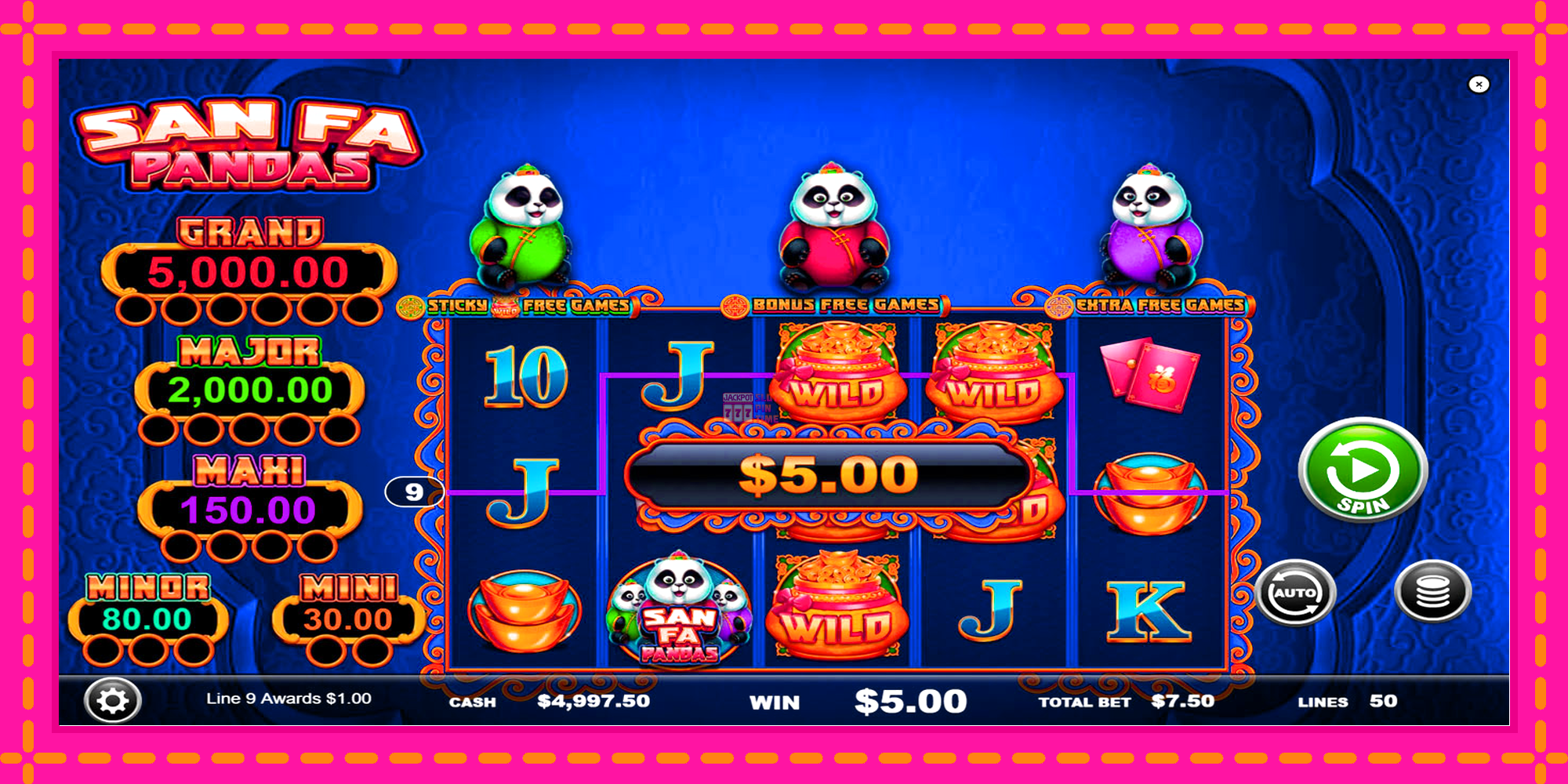 Slot machine San Fa Pandas gratuitamente, immagine 2