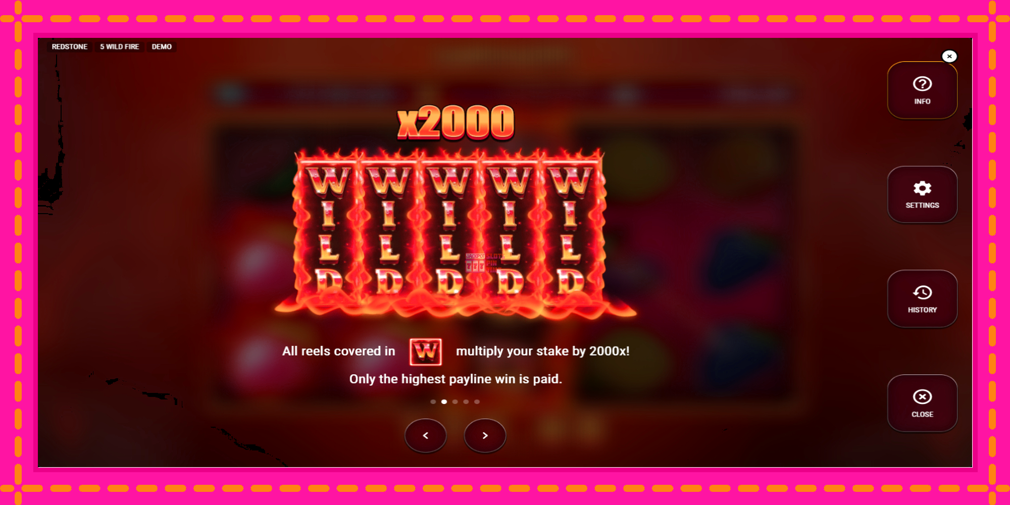 Slot machine 5 Wild Fire gratuitamente, immagine 5