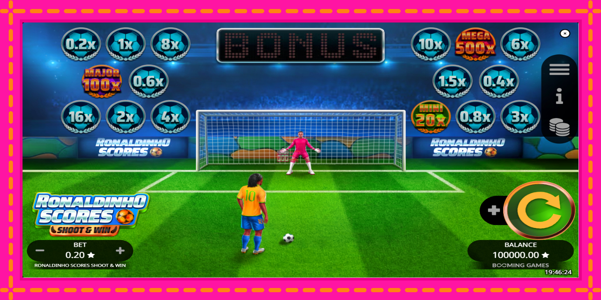 Slot machine Ronaldinho Scores Shoot & Win gratuitamente, immagine 2