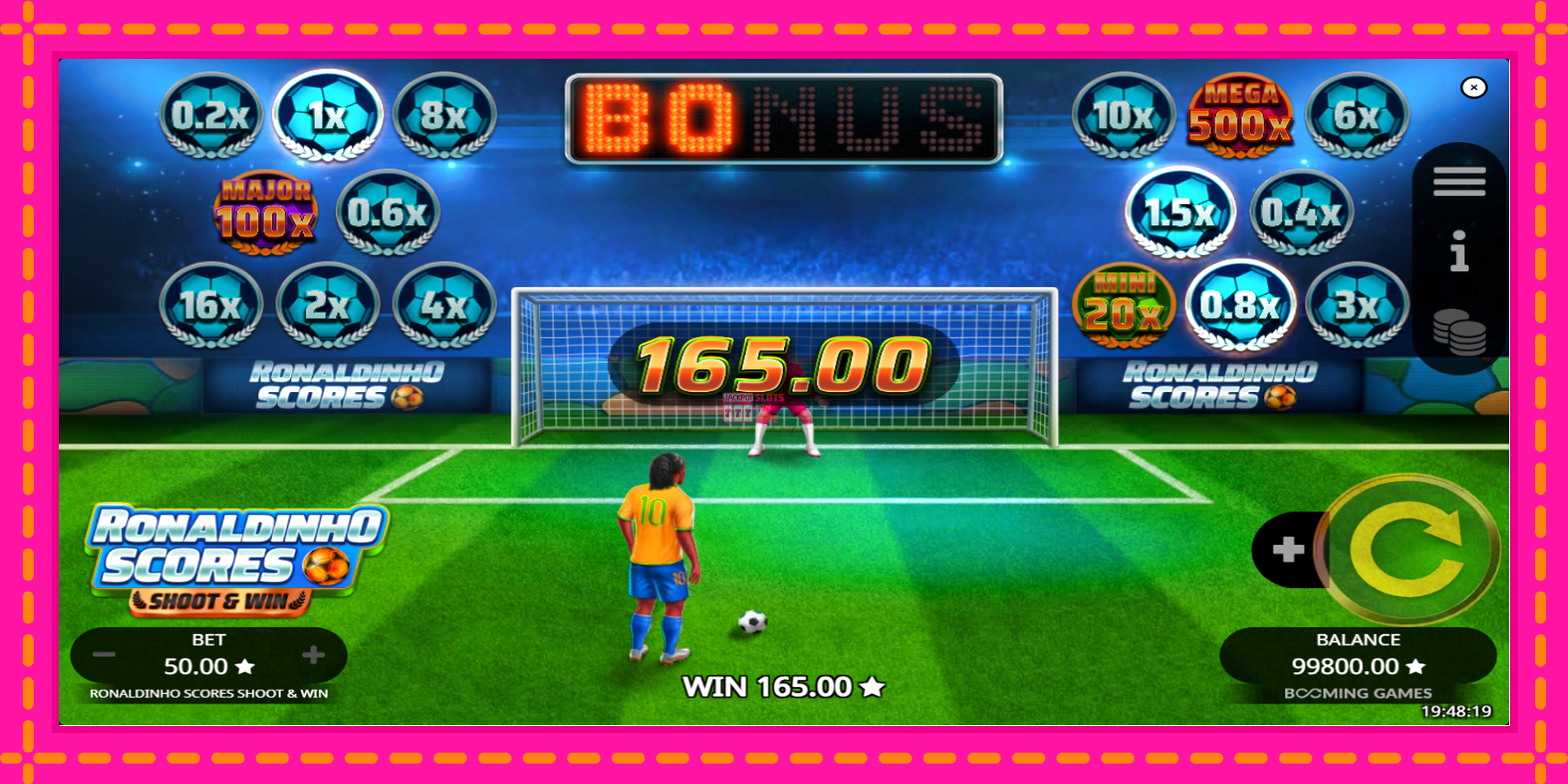 Slot machine Ronaldinho Scores Shoot & Win gratuitamente, immagine 4