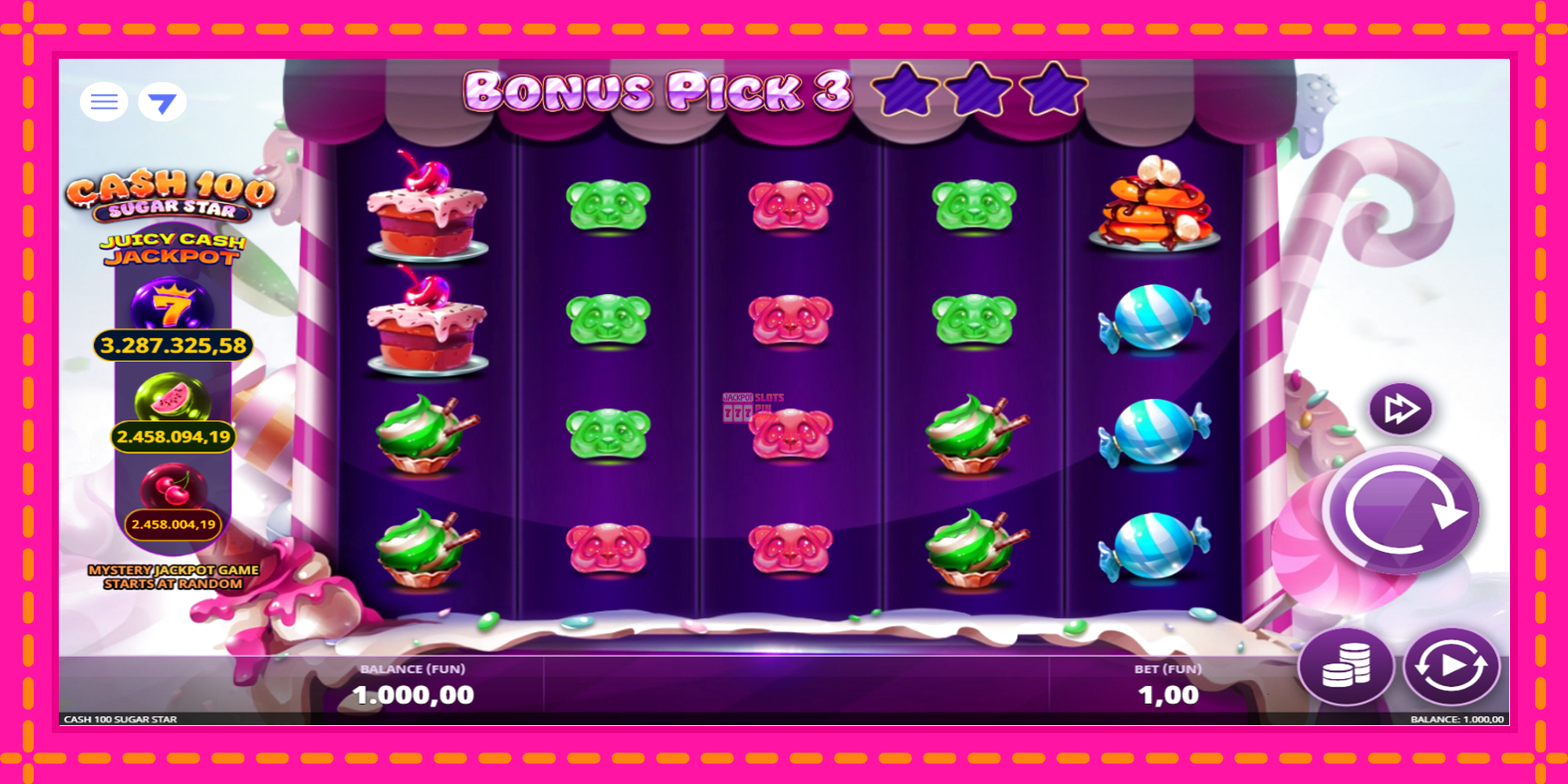 Slot machine Cash 100 Sugar Star gratuitamente, immagine 1