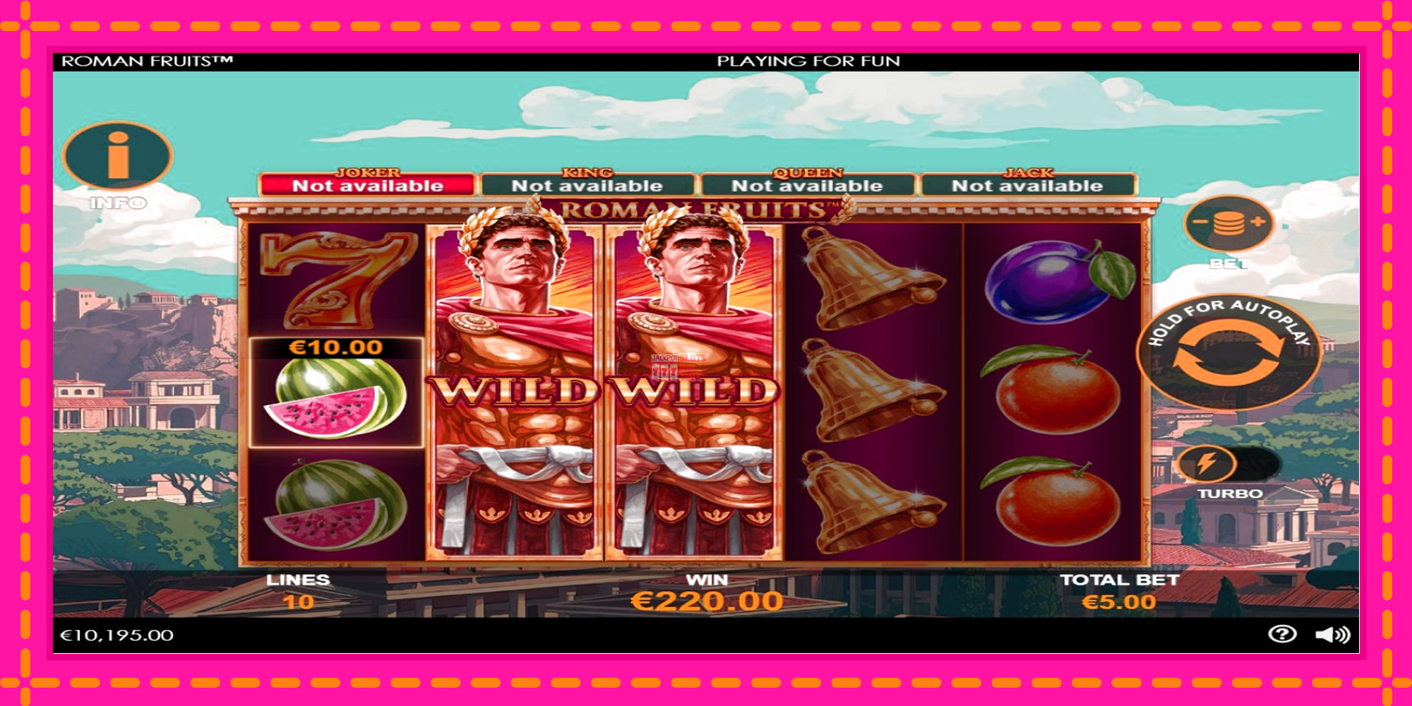 Slot machine Roman Fruits gratuitamente, immagine 3