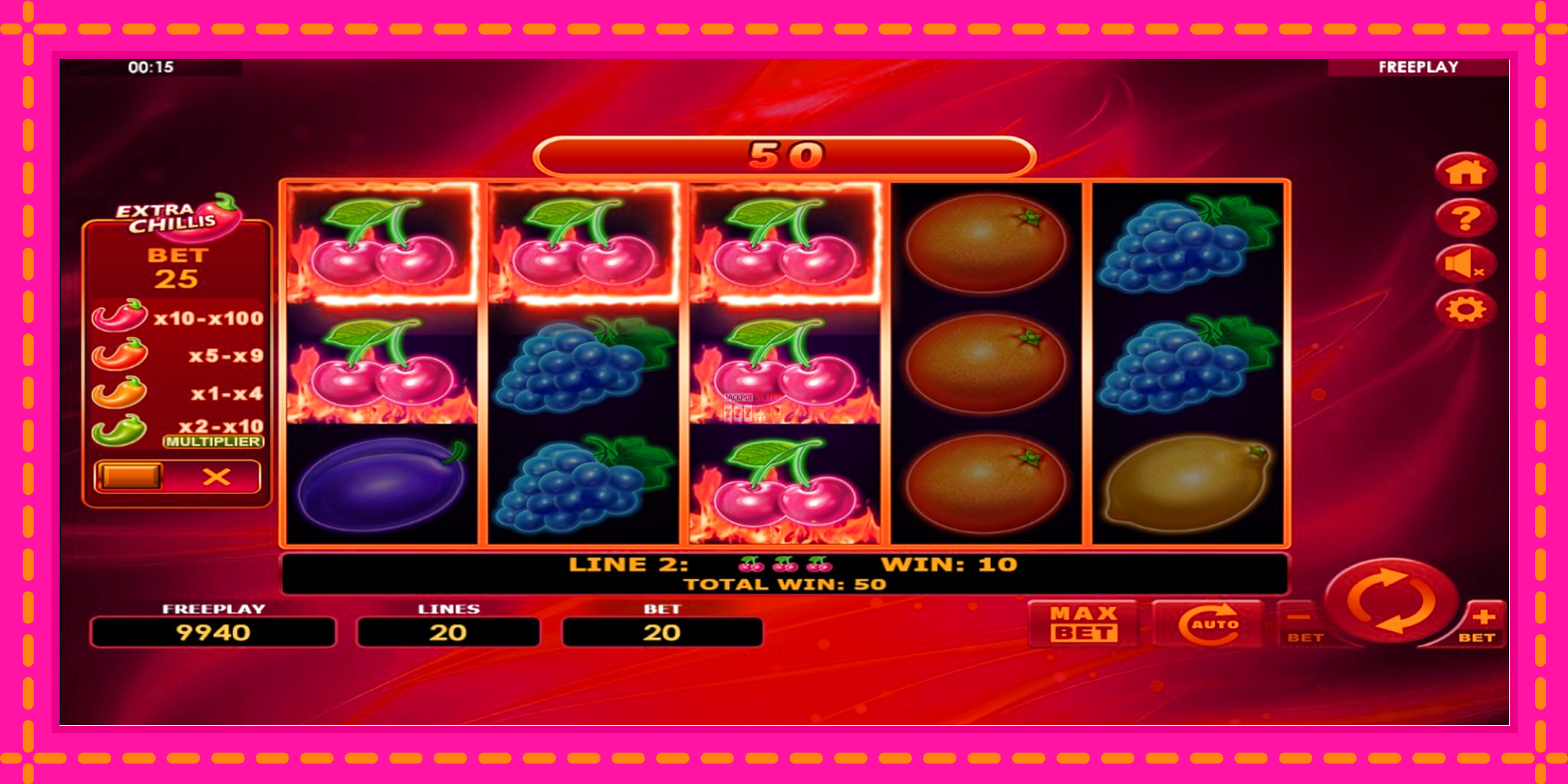 Slot machine Hot Fruits 20 Extra Chillis gratuitamente, immagine 3