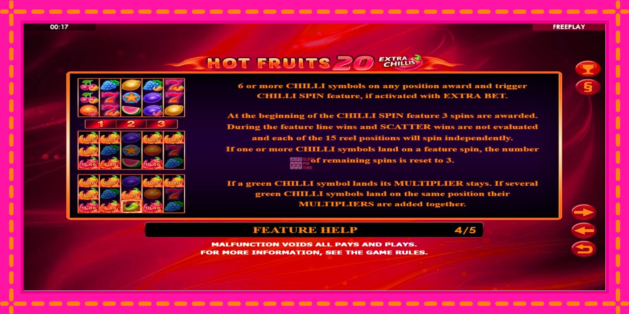 Slot machine Hot Fruits 20 Extra Chillis gratuitamente, immagine 6