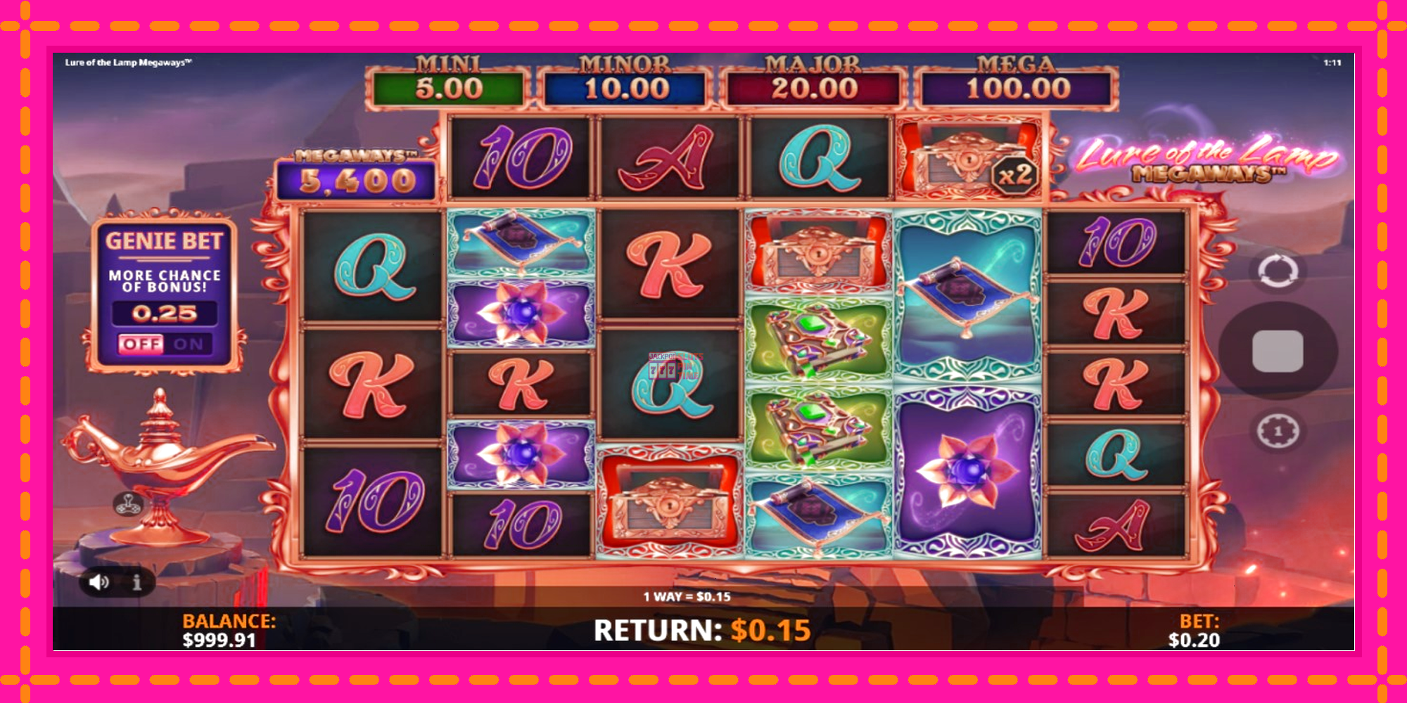 Slot machine Lure of the Lamp Megaways gratuitamente, immagine 3