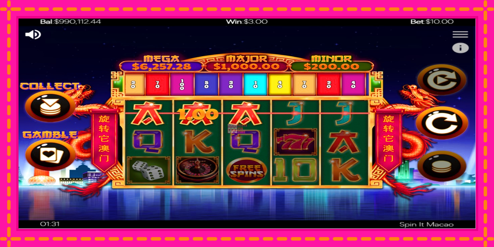 Slot machine Spin It Macao gratuitamente, immagine 3