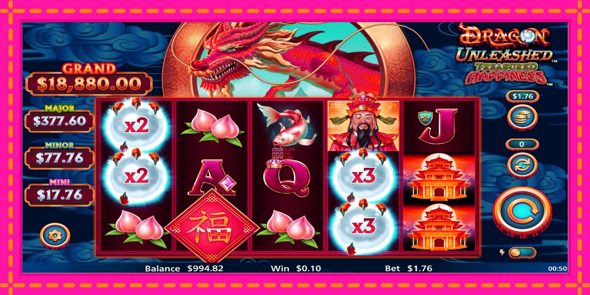 Slot machine Dragon Unleashed Treasured Happiness gratuitamente, immagine 2