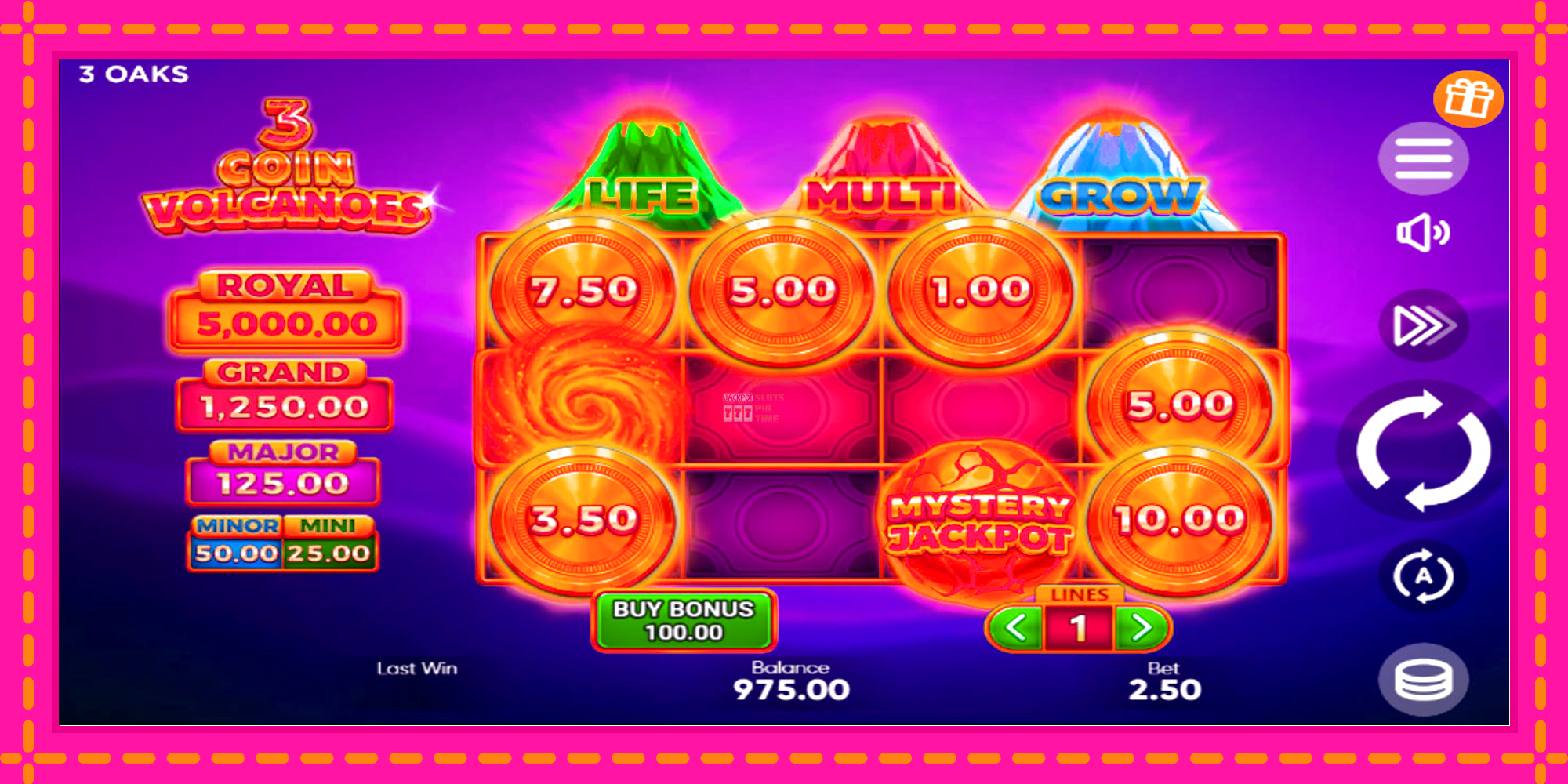 Slot machine 3 Coin Volcanoes gratuitamente, immagine 2