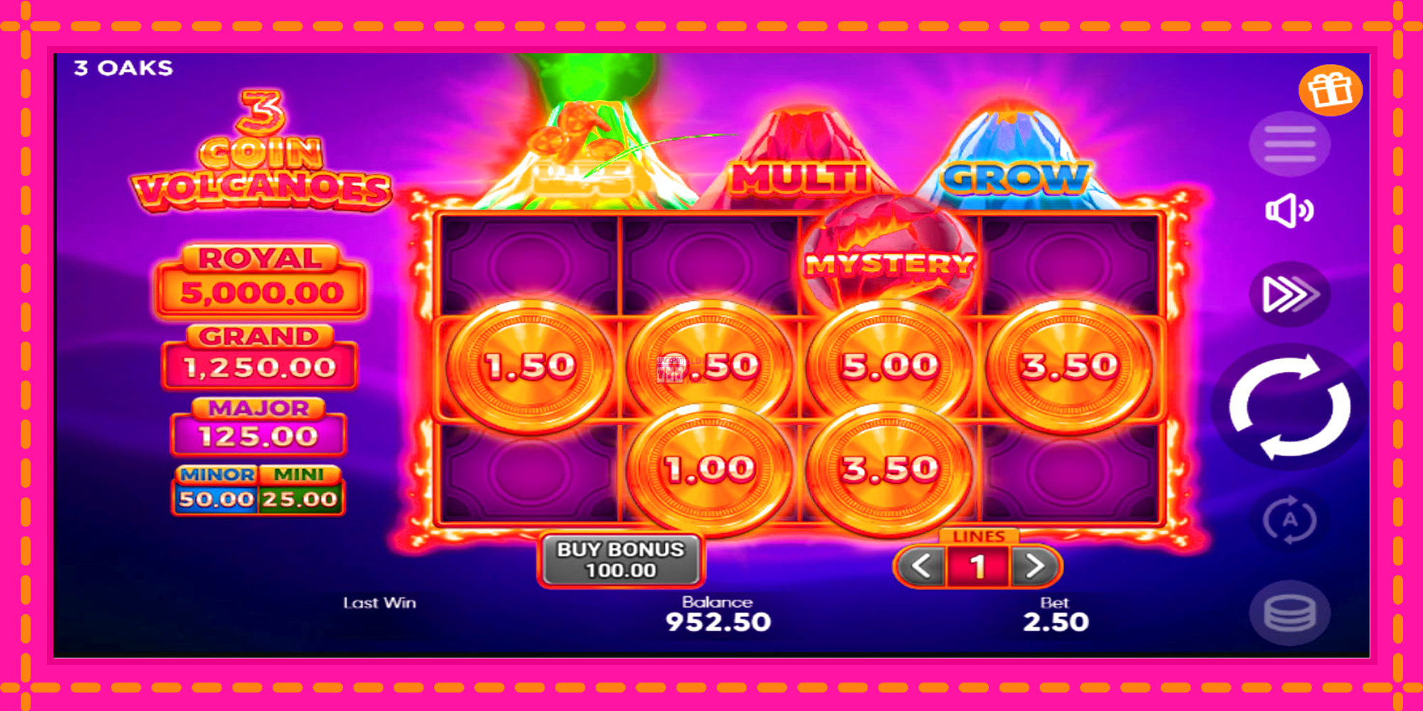 Slot machine 3 Coin Volcanoes gratuitamente, immagine 3