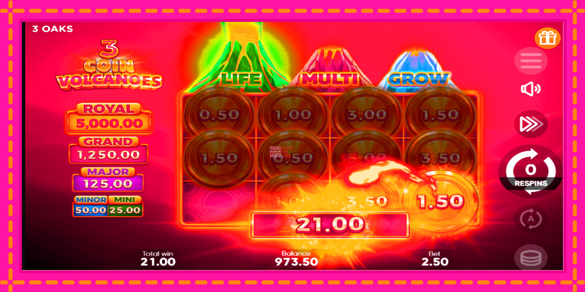 Slot machine 3 Coin Volcanoes gratuitamente, immagine 5