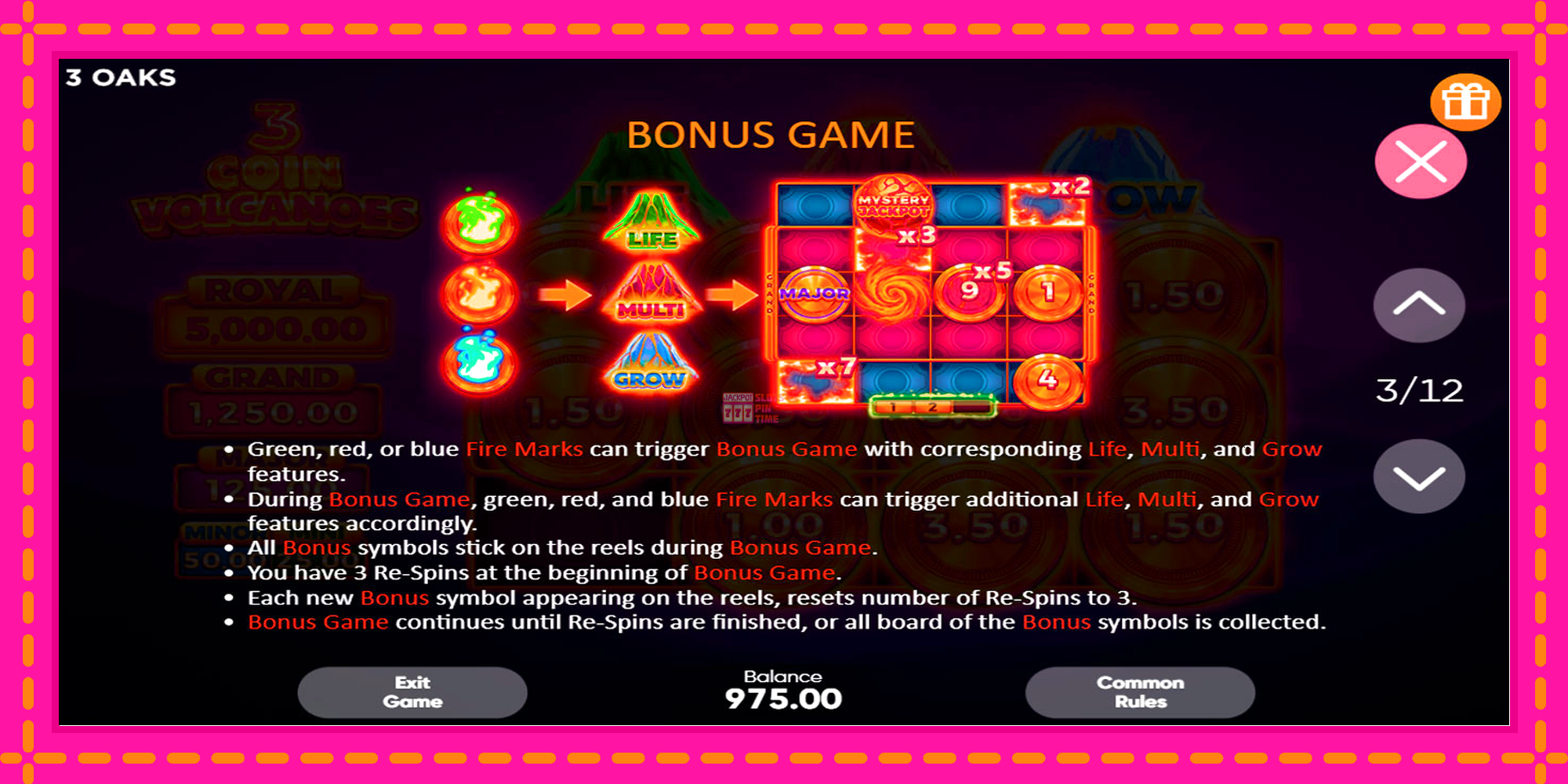 Slot machine 3 Coin Volcanoes gratuitamente, immagine 7