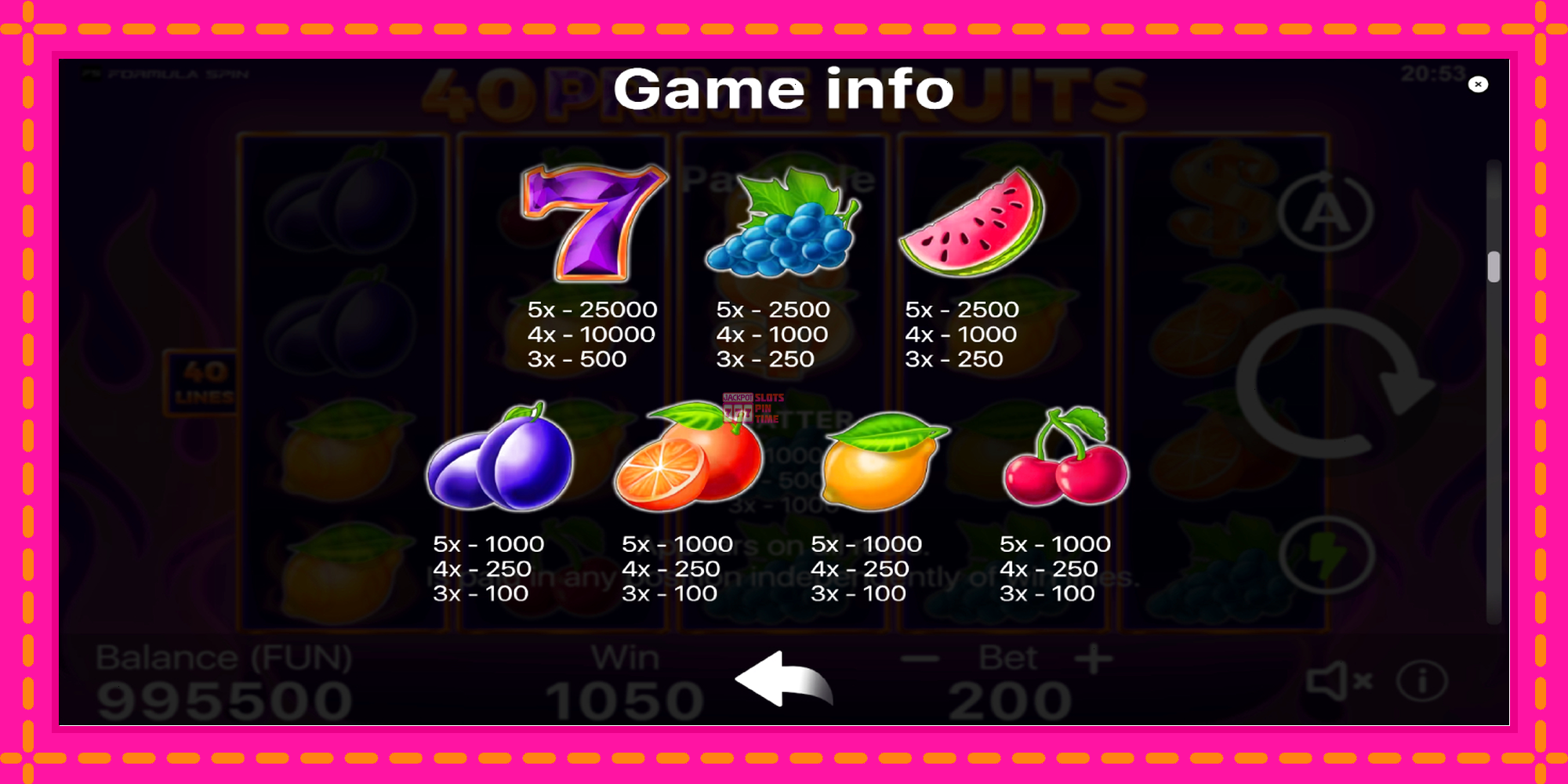 Slot machine 40 Prime Fruits gratuitamente, immagine 6