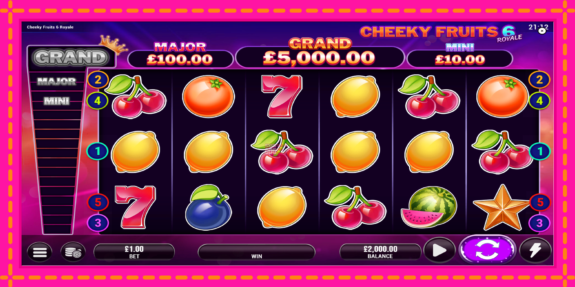 Slot machine Cheeky Fruits 6 Royale gratuitamente, immagine 2