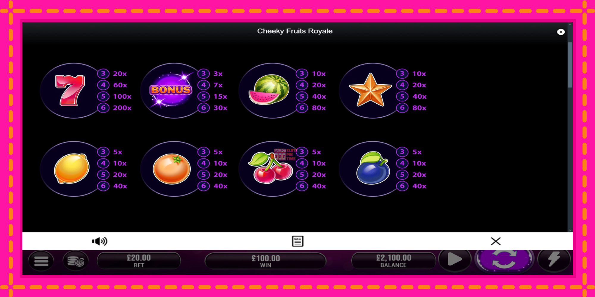 Slot machine Cheeky Fruits 6 Royale gratuitamente, immagine 5