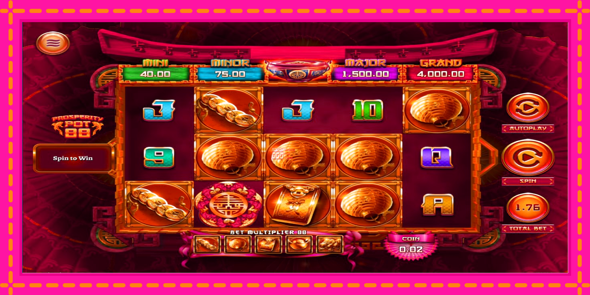 Slot machine Prosperity Pot 88 gratuitamente, immagine 1