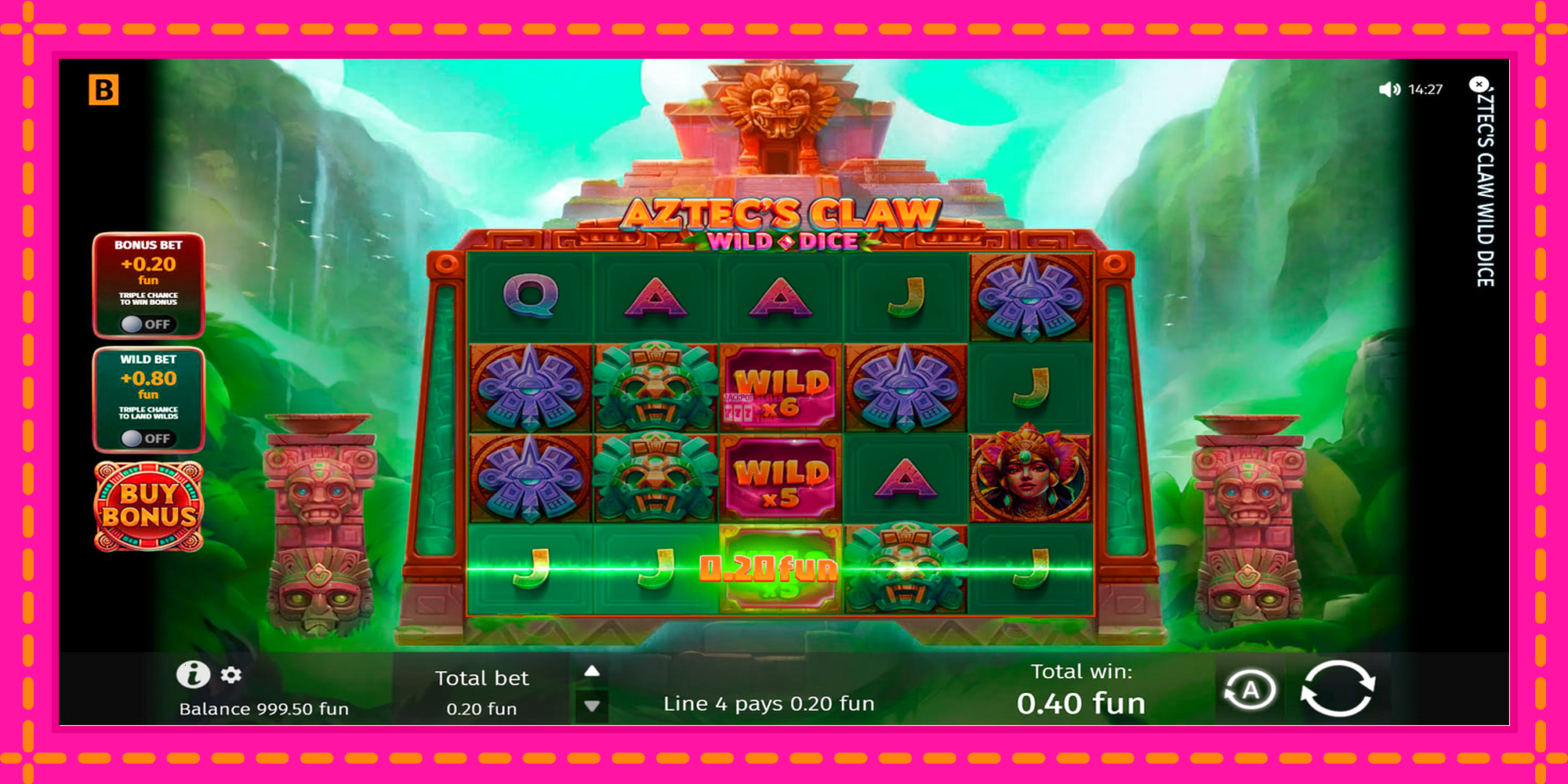 Slot machine Aztecs Claw Wild Dice gratuitamente, immagine 6