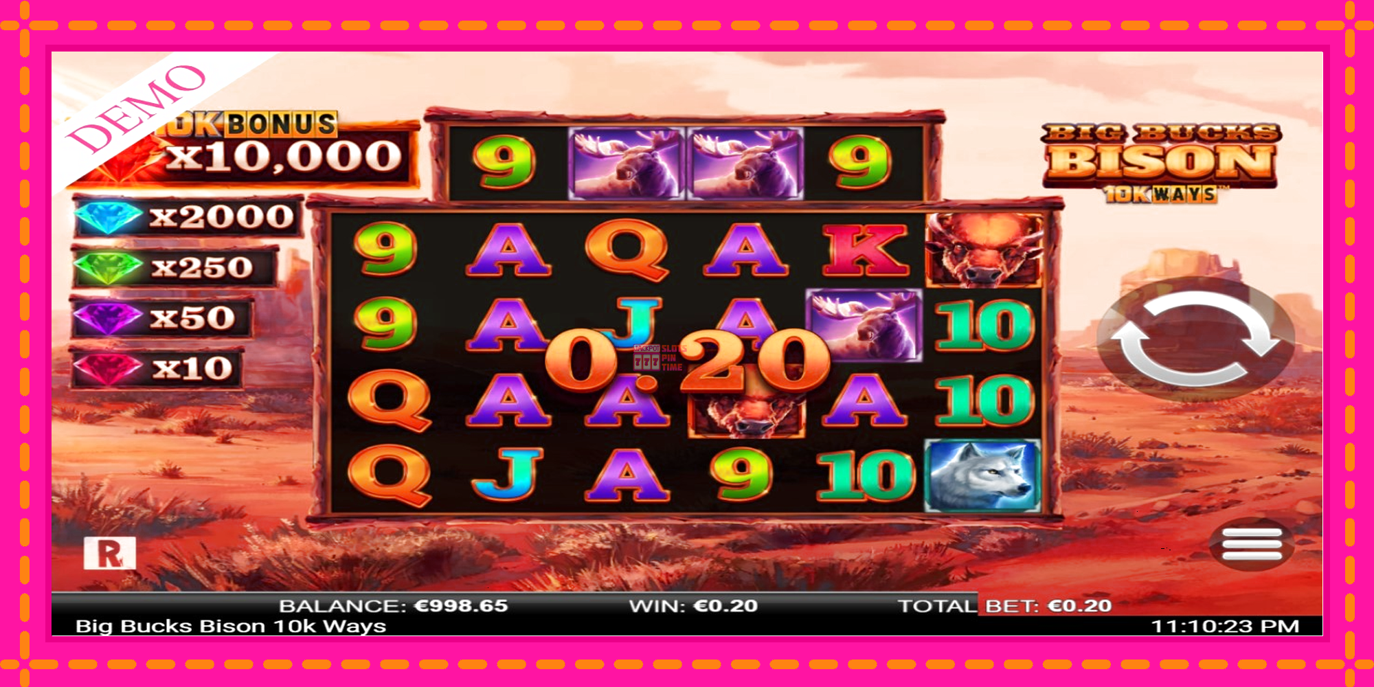 Slot machine Big Bucks Bison 10K Ways gratuitamente, immagine 3