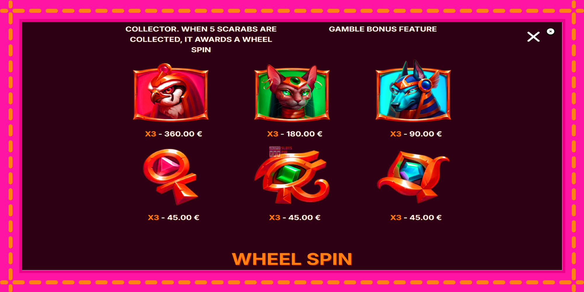 Slot machine Scarab Wheel gratuitamente, immagine 6