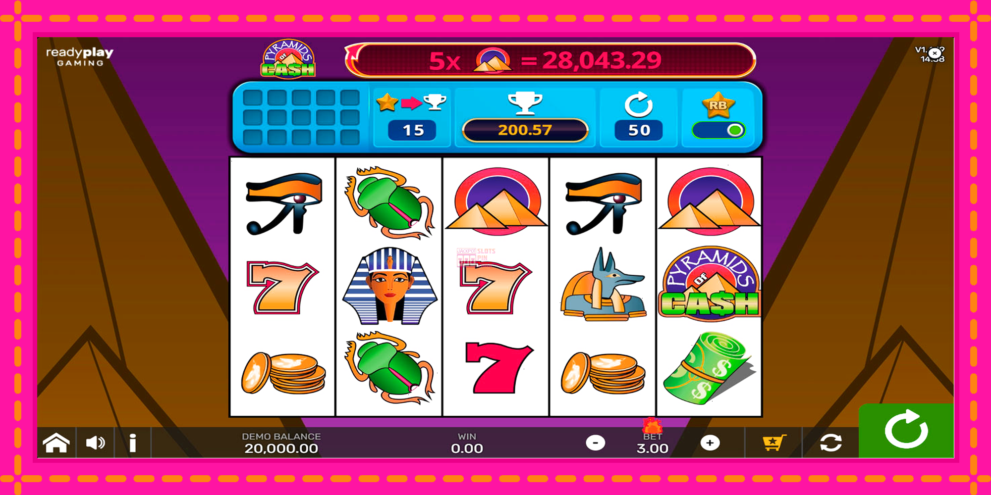 Slot machine Pyramids of Cash with Reel Bingo gratuitamente, immagine 1