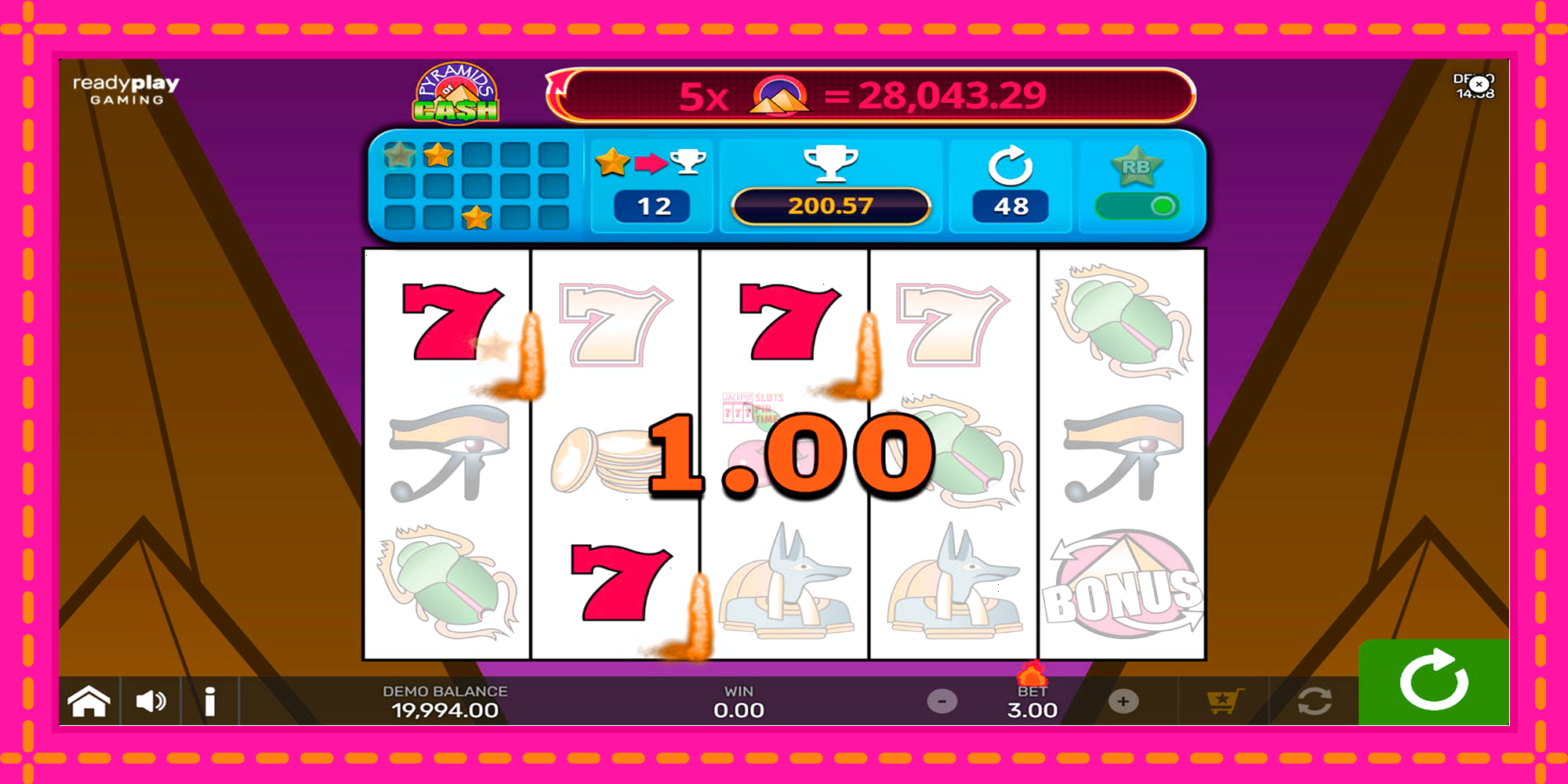 Slot machine Pyramids of Cash with Reel Bingo gratuitamente, immagine 2