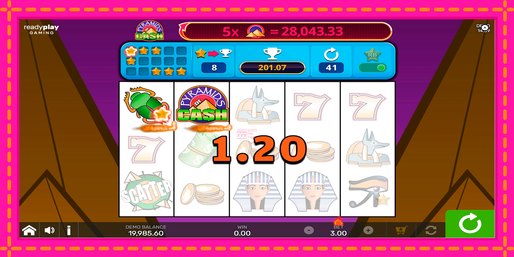 Slot machine Pyramids of Cash with Reel Bingo gratuitamente, immagine 3