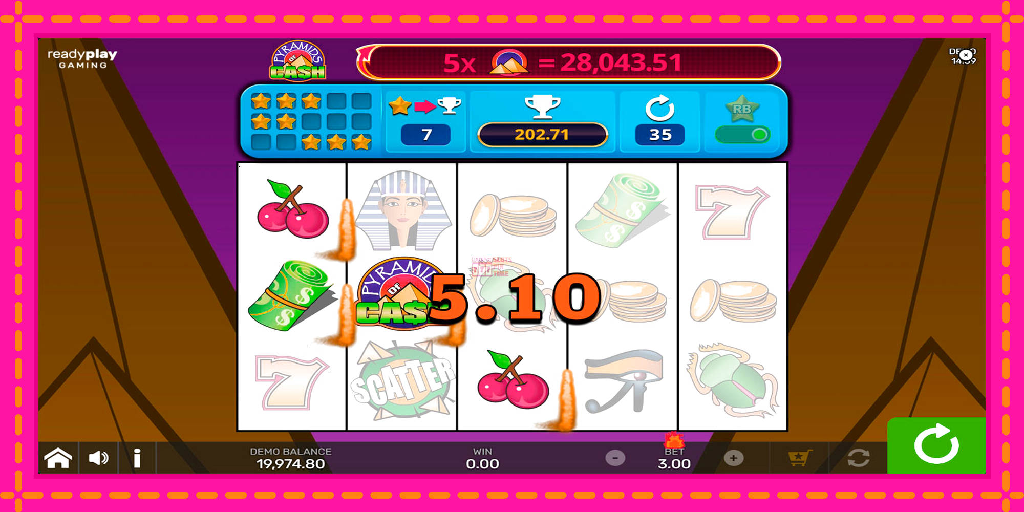 Slot machine Pyramids of Cash with Reel Bingo gratuitamente, immagine 4