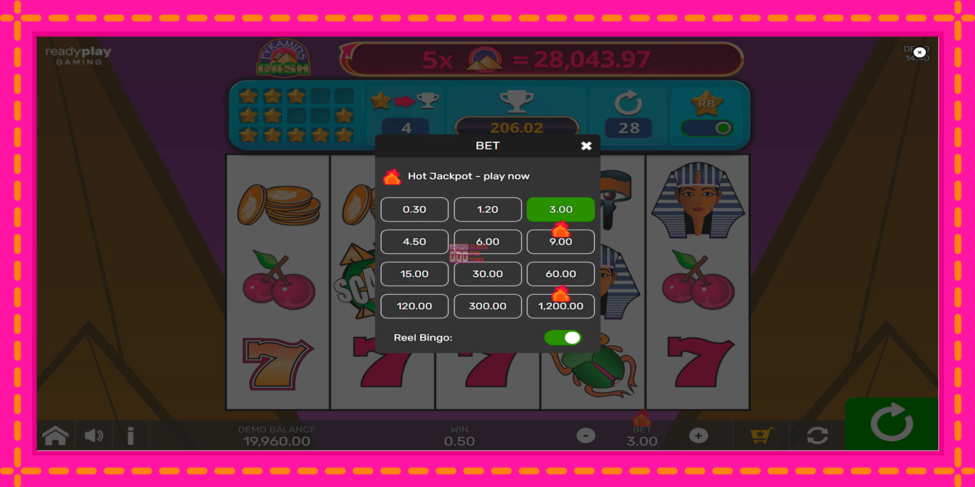 Slot machine Pyramids of Cash with Reel Bingo gratuitamente, immagine 7