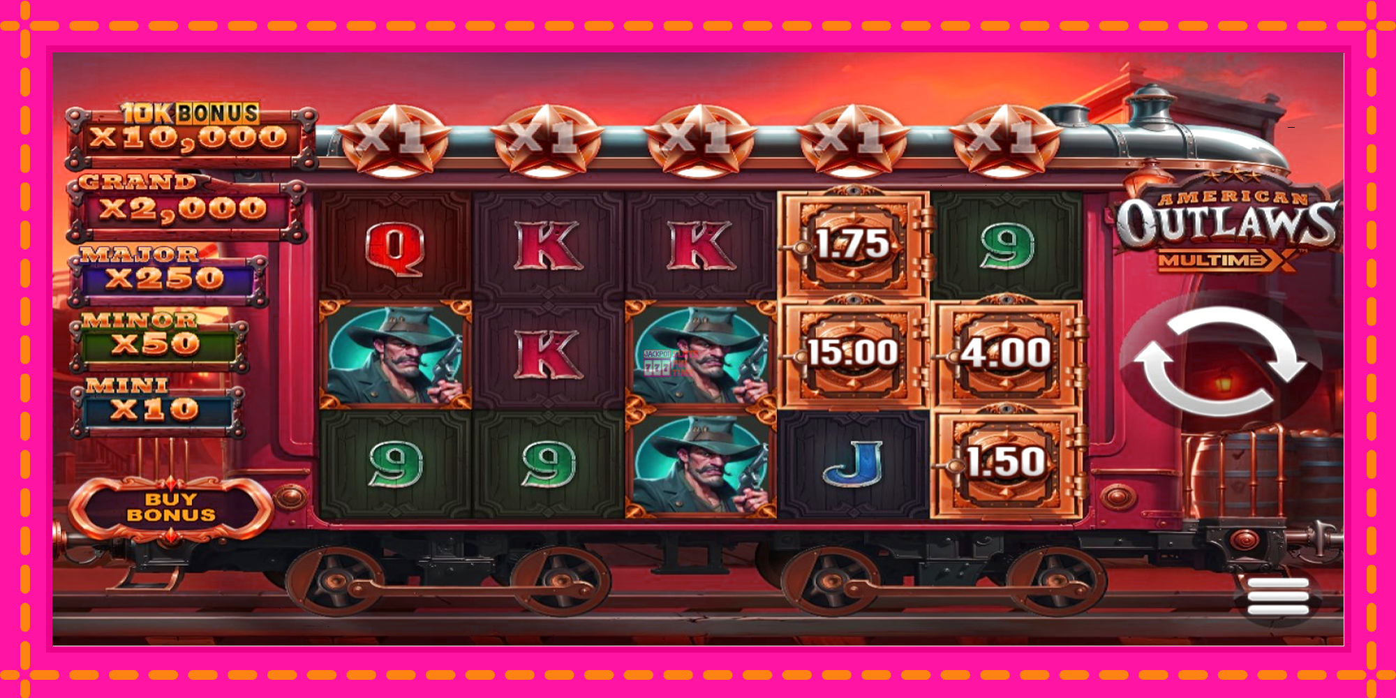 Slot machine American Outlaws MultiMax gratuitamente, immagine 3