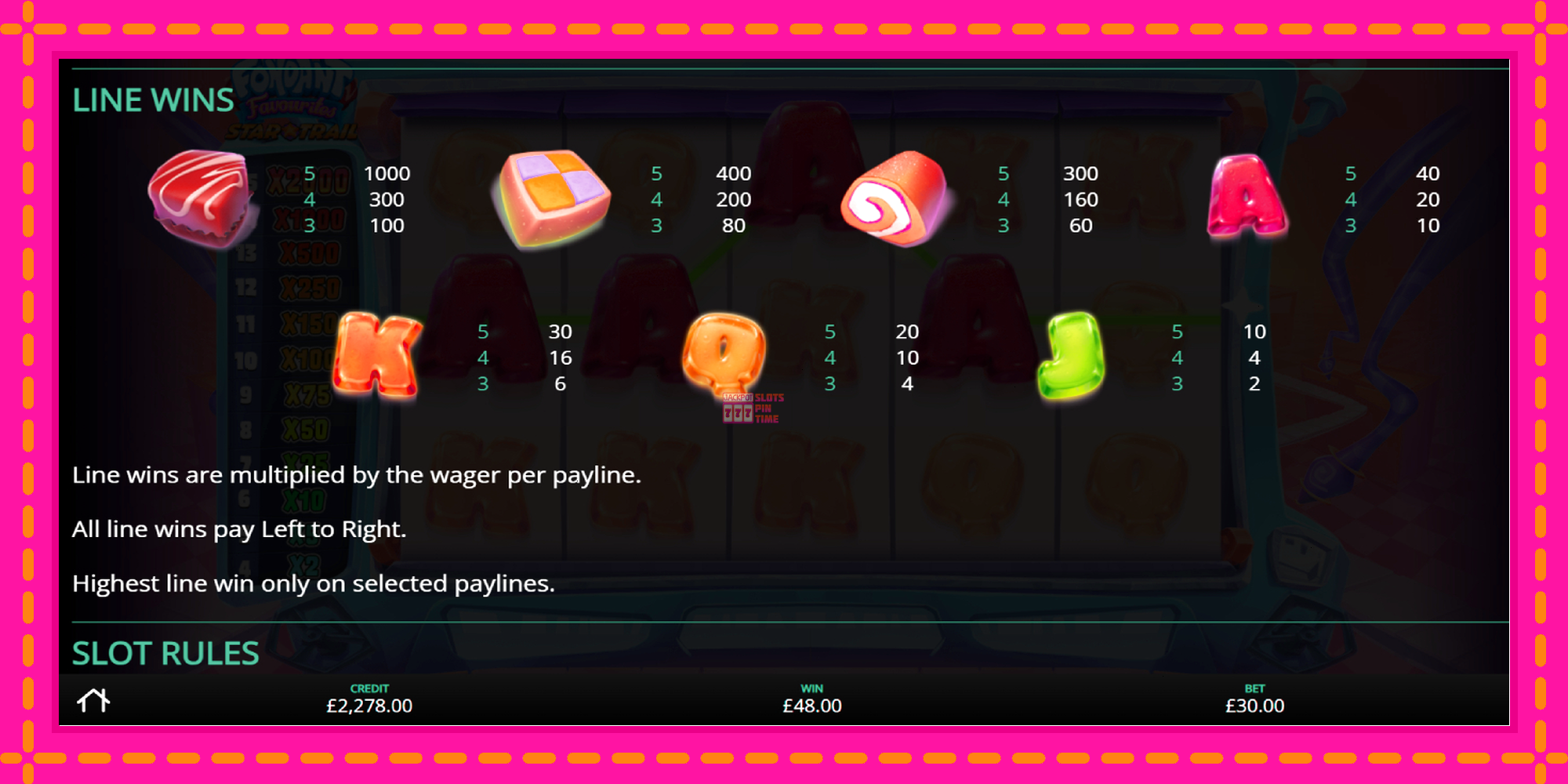 Slot machine Fondant Favourites Star Trail gratuitamente, immagine 6