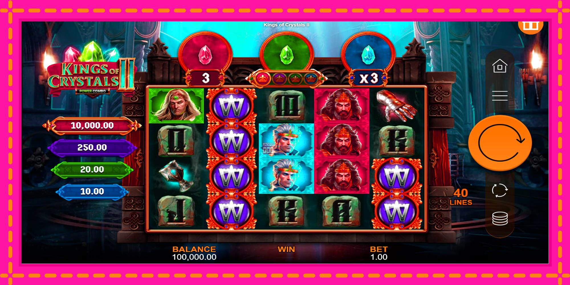 Slot machine Kings of Crystals II Power Combo gratuitamente, immagine 1