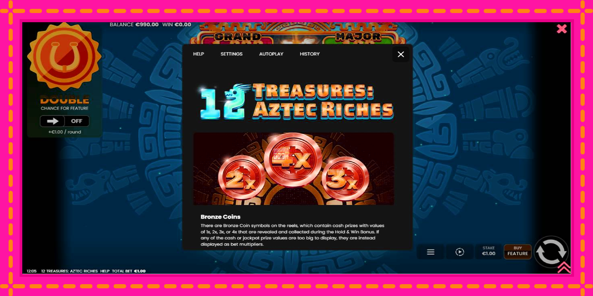 Slot machine 12 Treasures: Aztec Riches gratuitamente, immagine 5