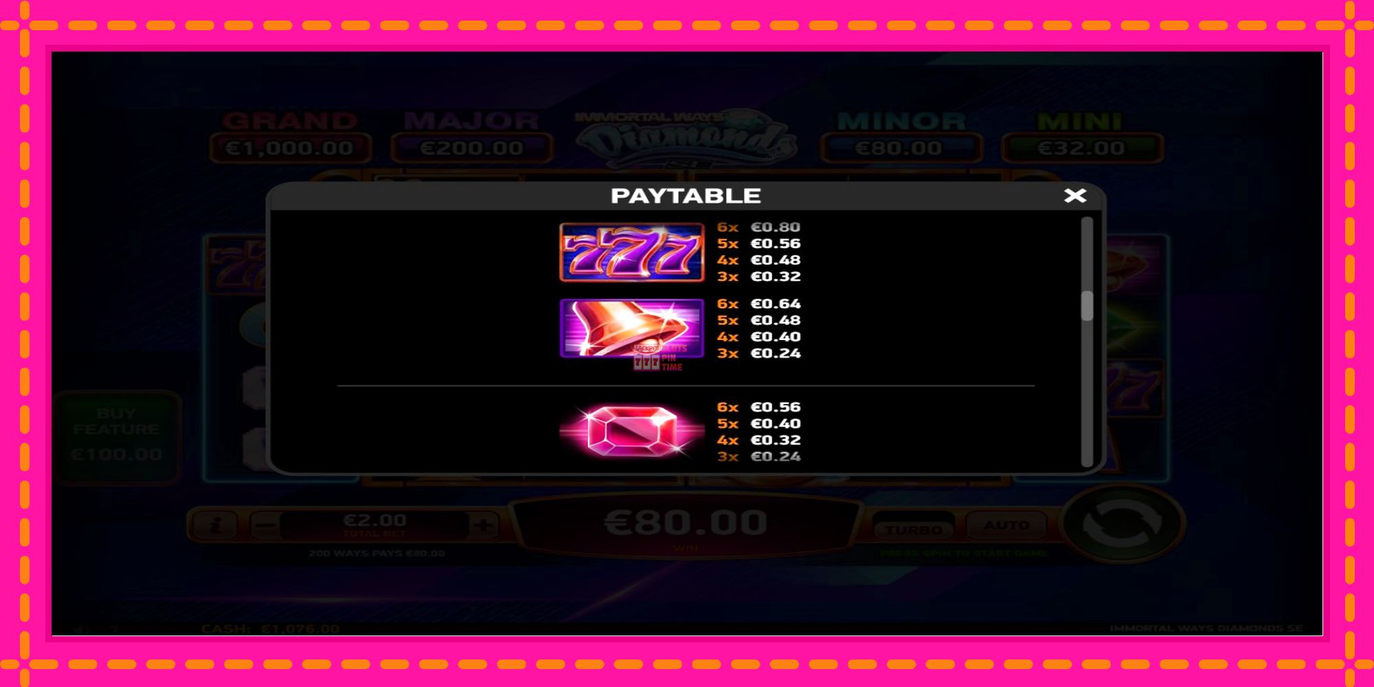 Slot machine Immortal Ways Diamonds SE gratuitamente, immagine 7