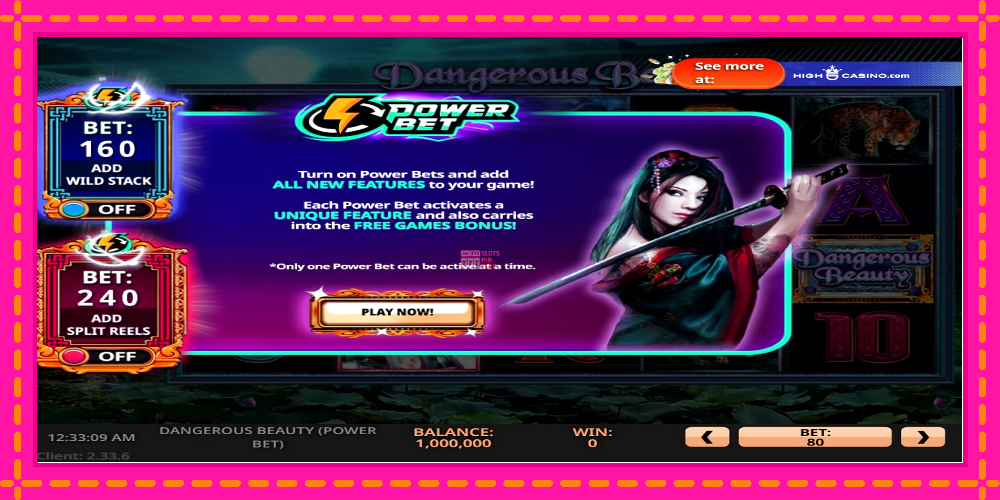 Slot machine Dangerous Beauty Power Bet gratuitamente, immagine 1