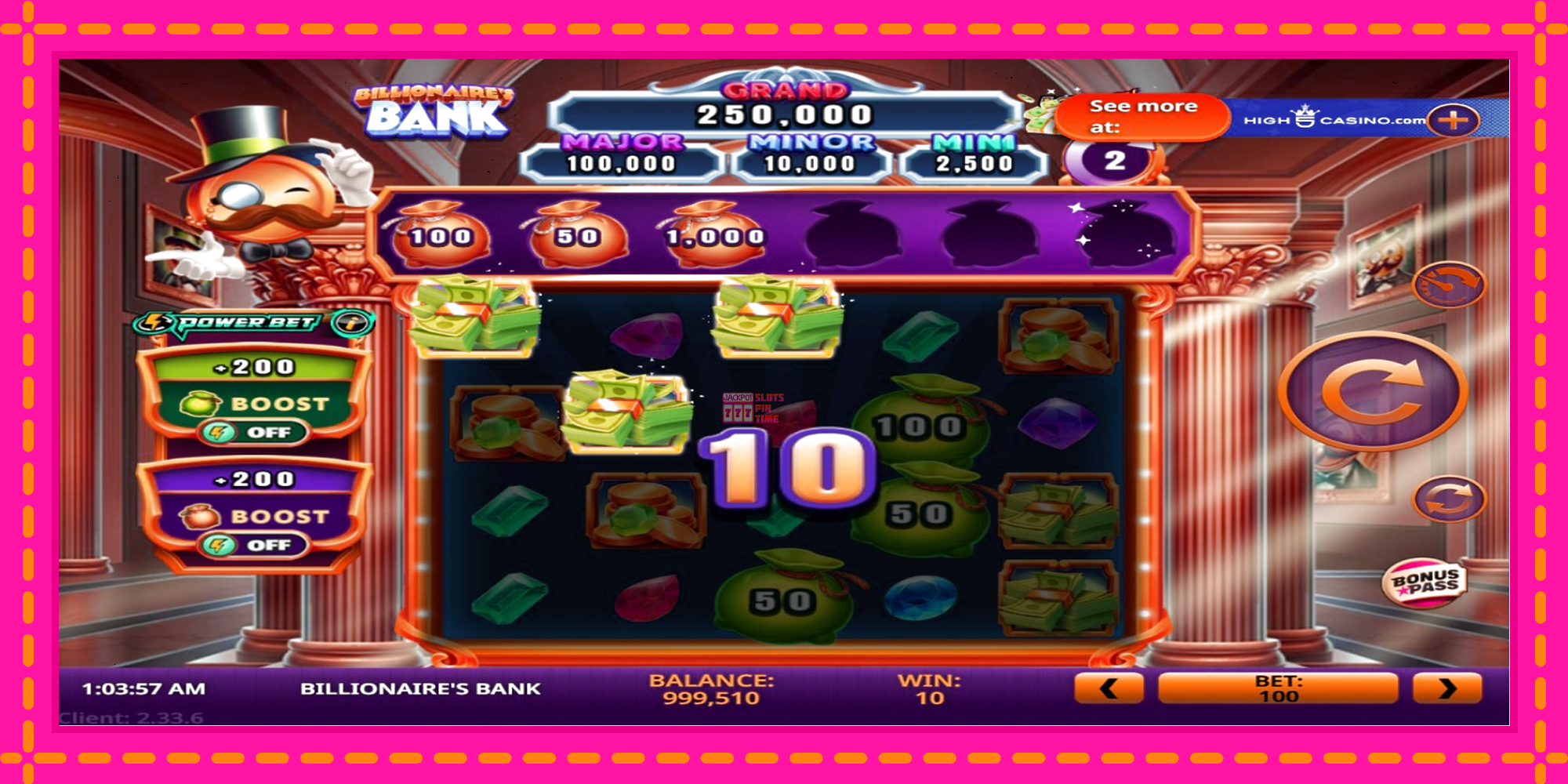 Slot machine Billionaires Bank gratuitamente, immagine 3