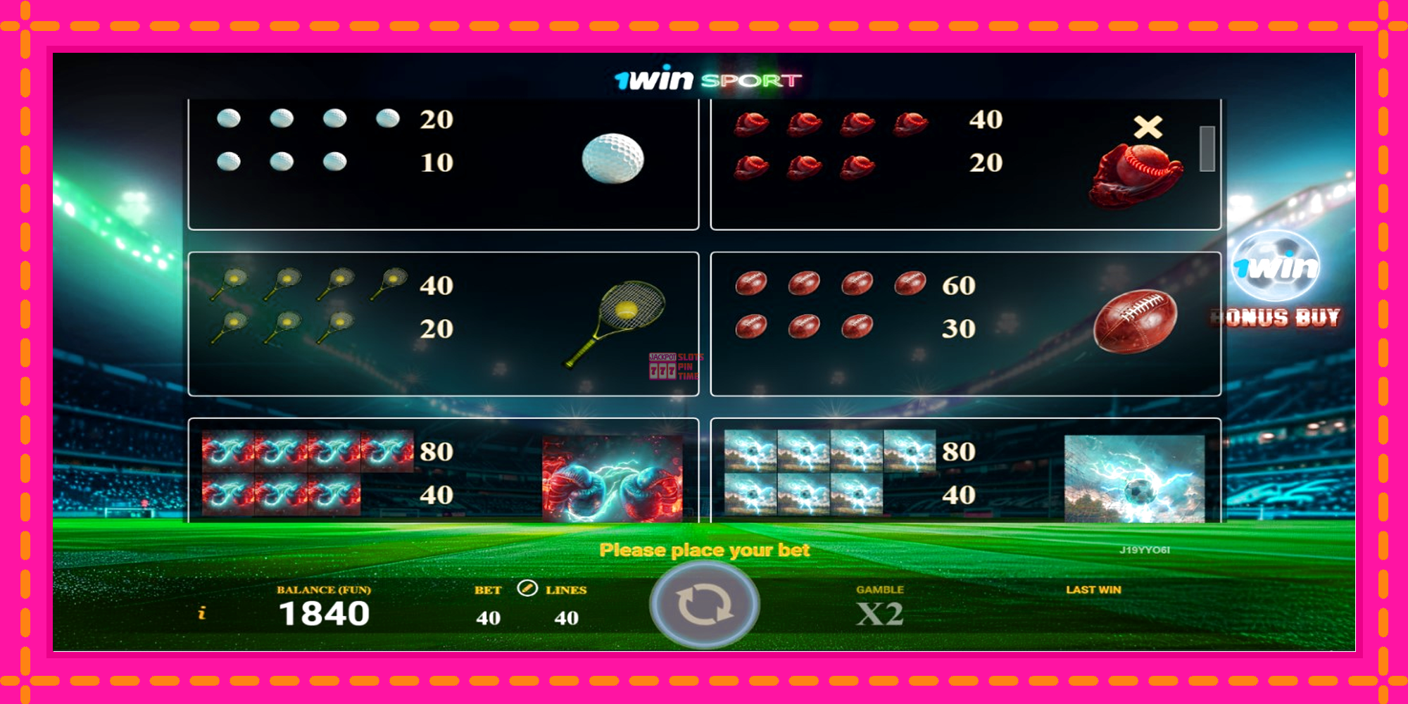 Slot machine 1win Sport gratuitamente, immagine 4