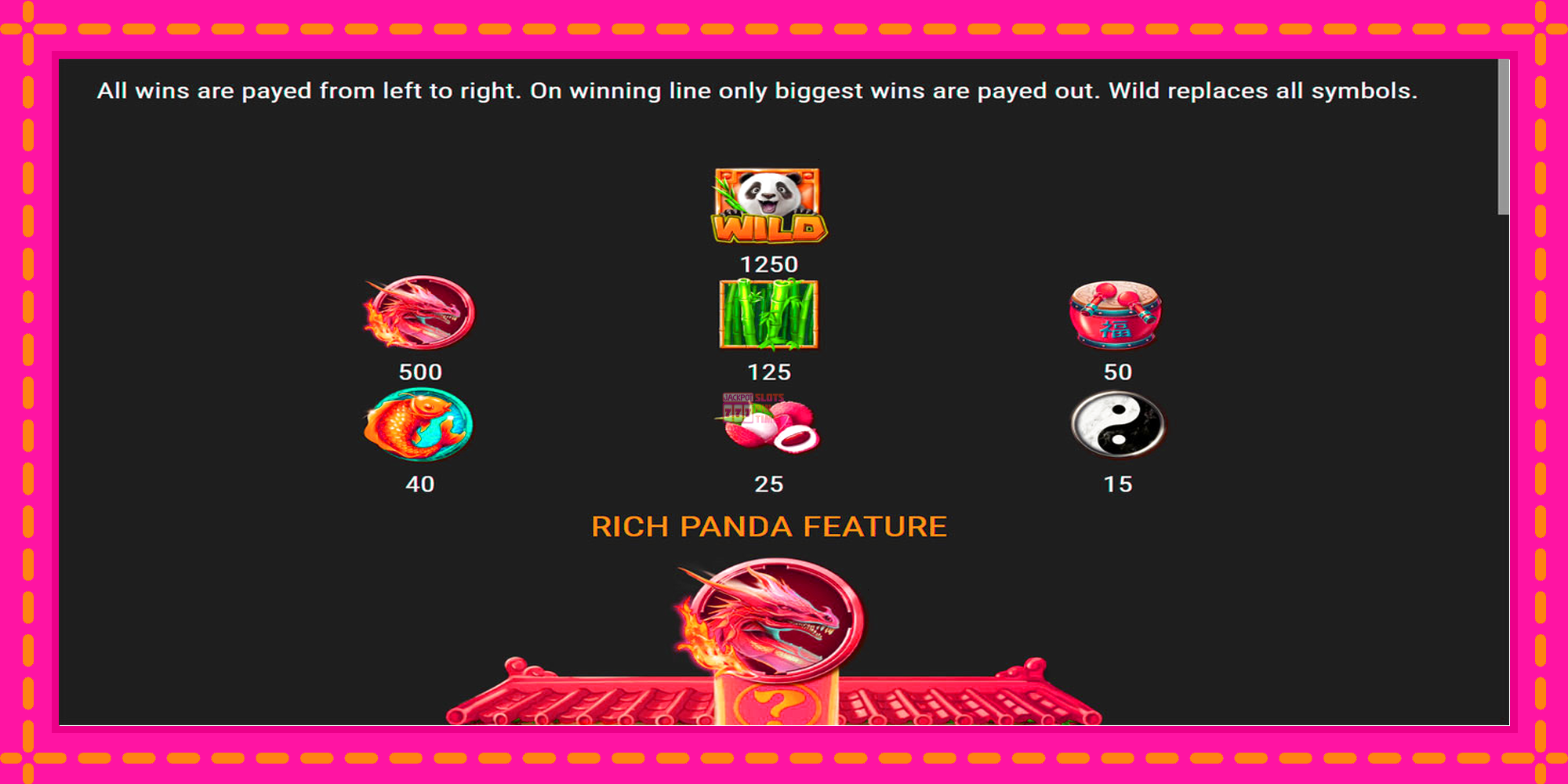 Slot machine Rich Panda gratuitamente, immagine 6