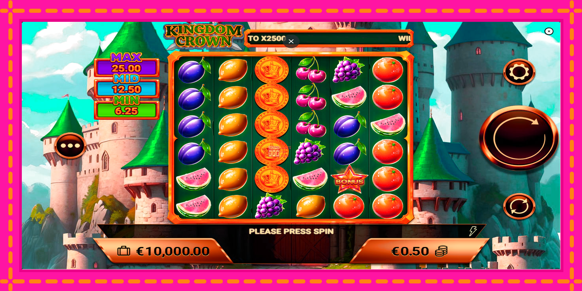 Slot machine Kingdom Crown gratuitamente, immagine 1