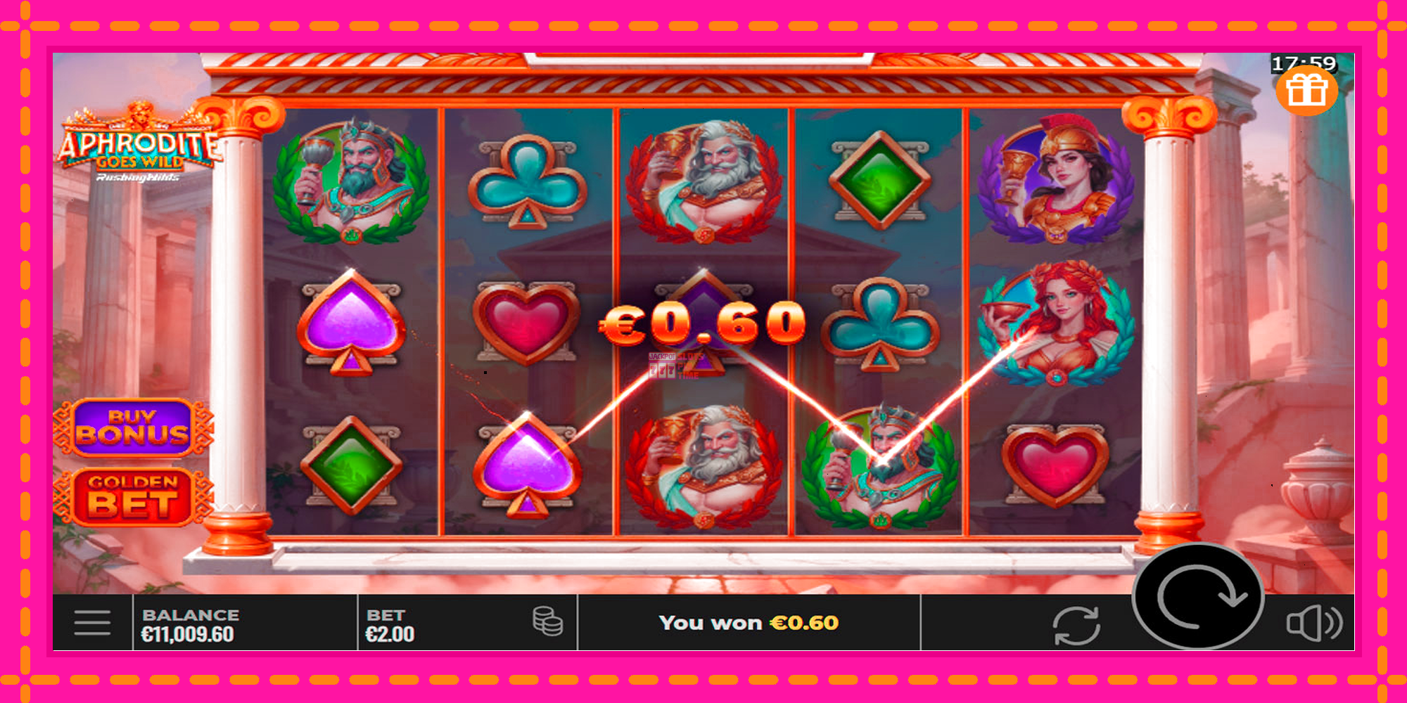 Slot machine Aphrodite Goes Wild RushingWilds gratuitamente, immagine 2