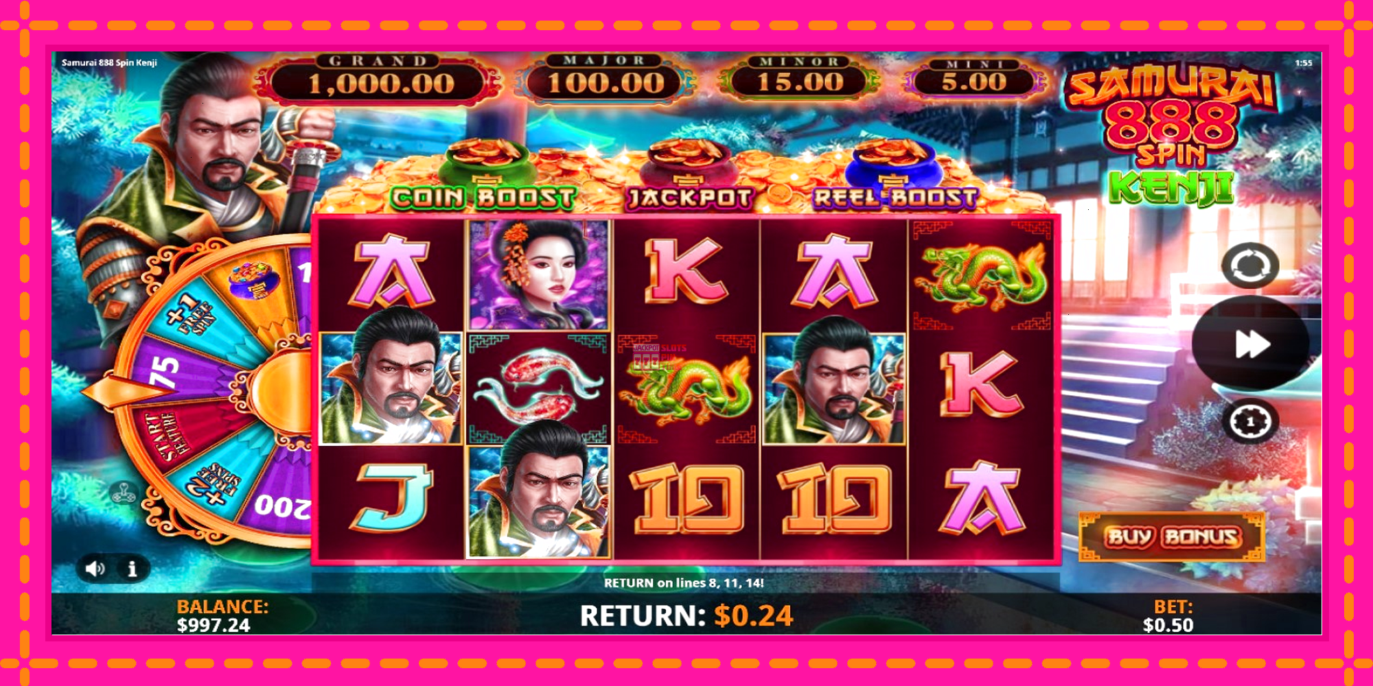 Slot machine Samurai 888 Spin Kenji gratuitamente, immagine 3