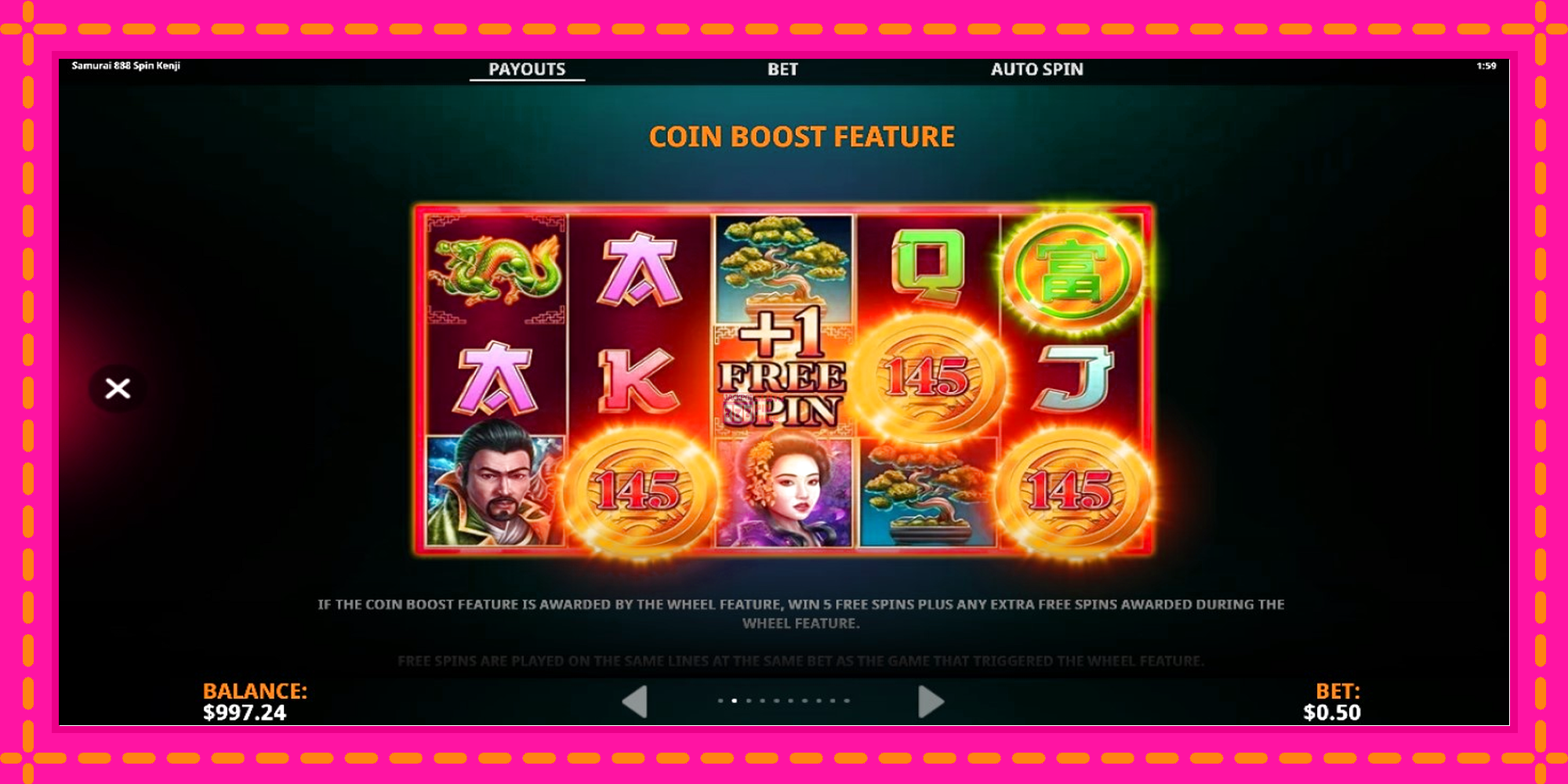 Slot machine Samurai 888 Spin Kenji gratuitamente, immagine 6