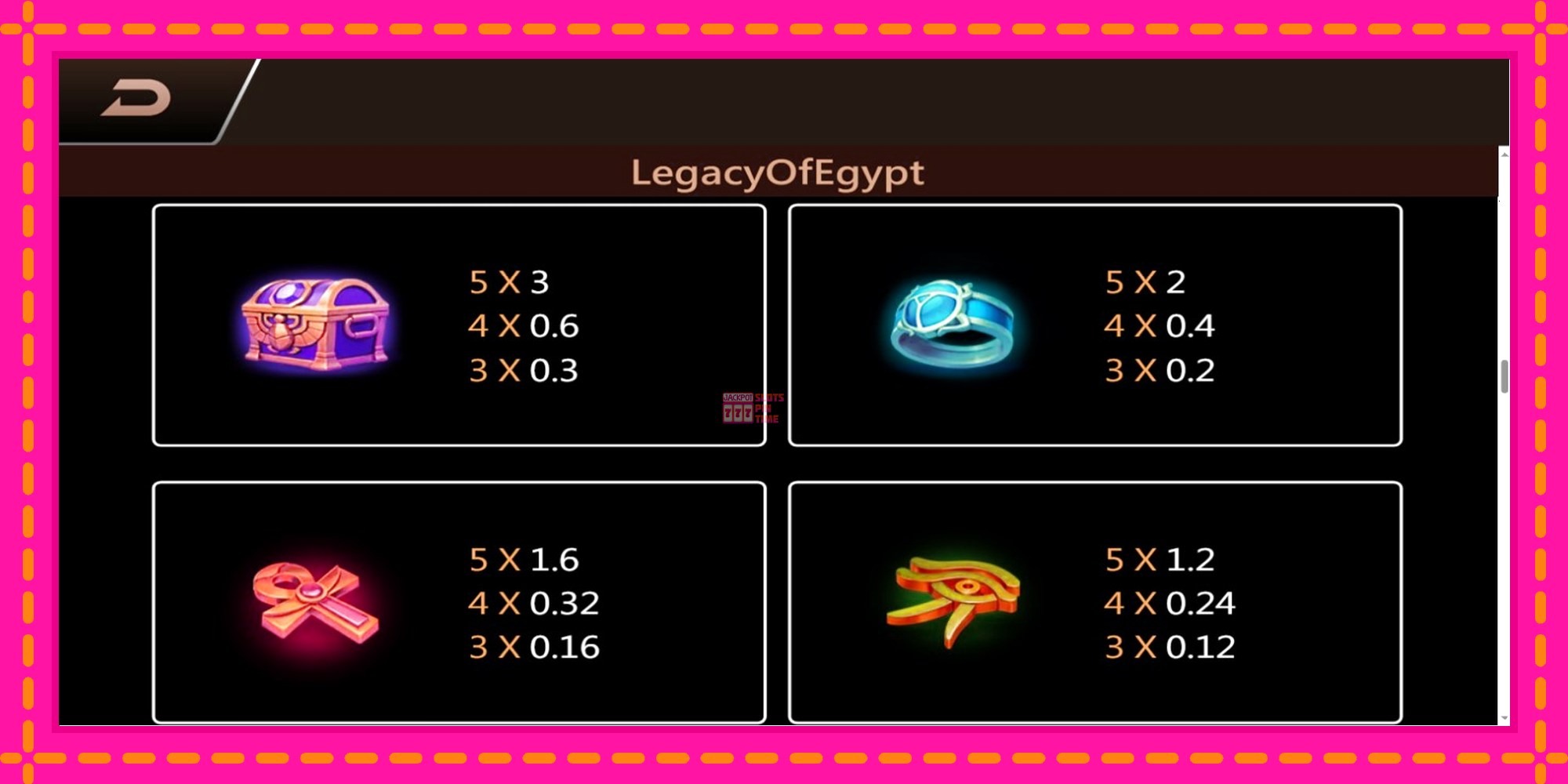 Slot machine Legacy of Egypt gratuitamente, immagine 6