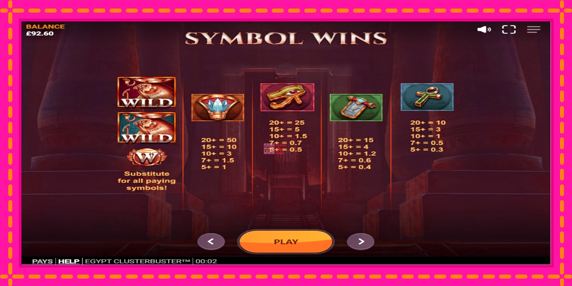 Slot machine Egypt Clusterbuster gratuitamente, immagine 5