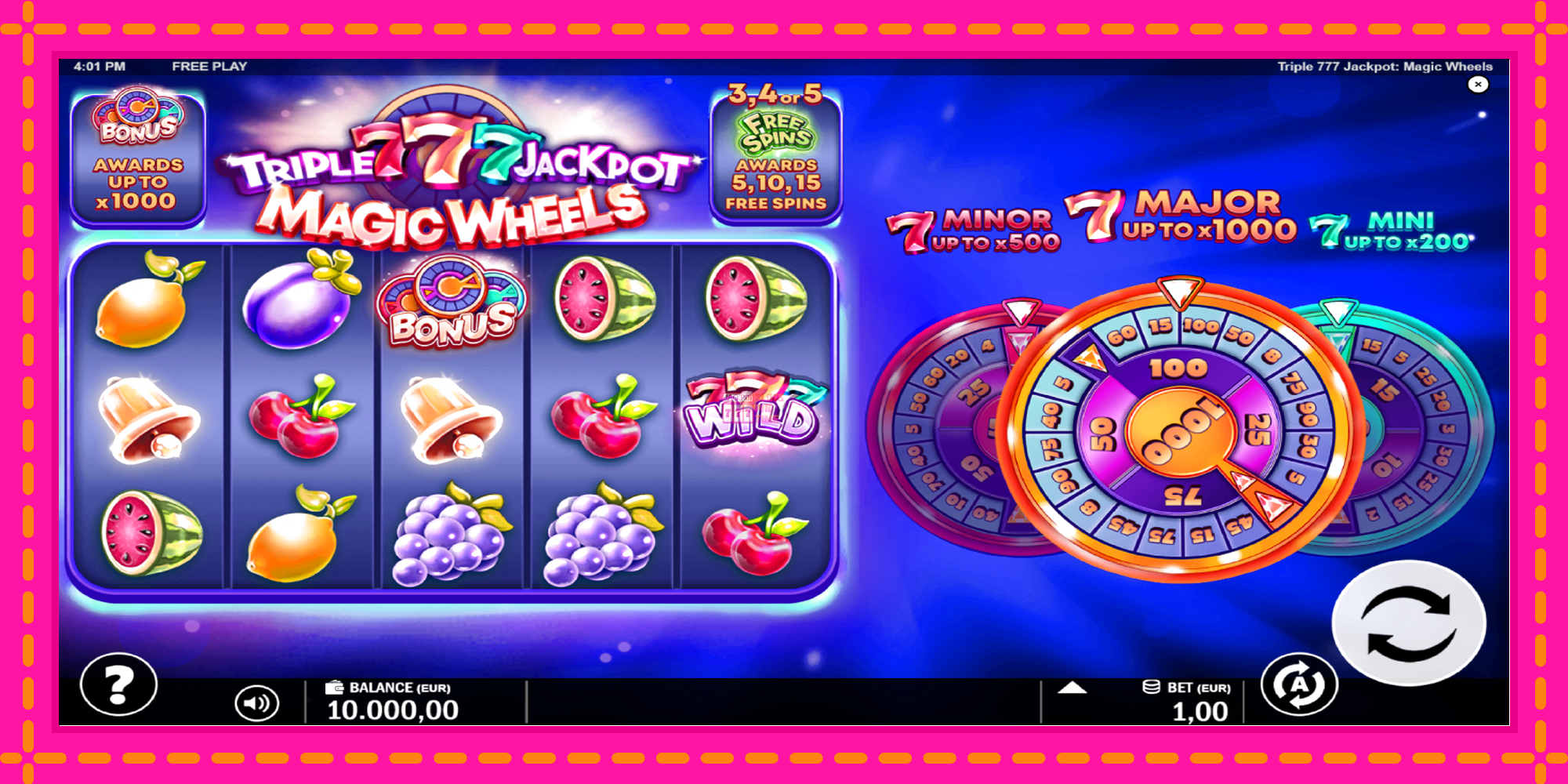 Slot machine Triple 777 Jackpot Magic Wheels gratuitamente, immagine 2