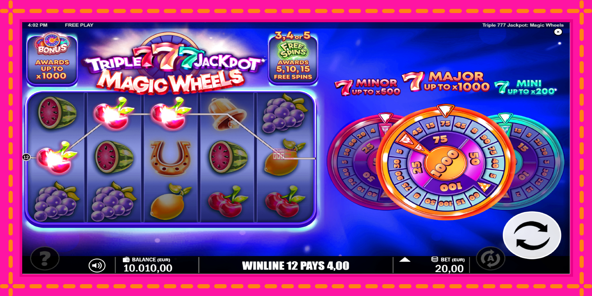 Slot machine Triple 777 Jackpot Magic Wheels gratuitamente, immagine 4